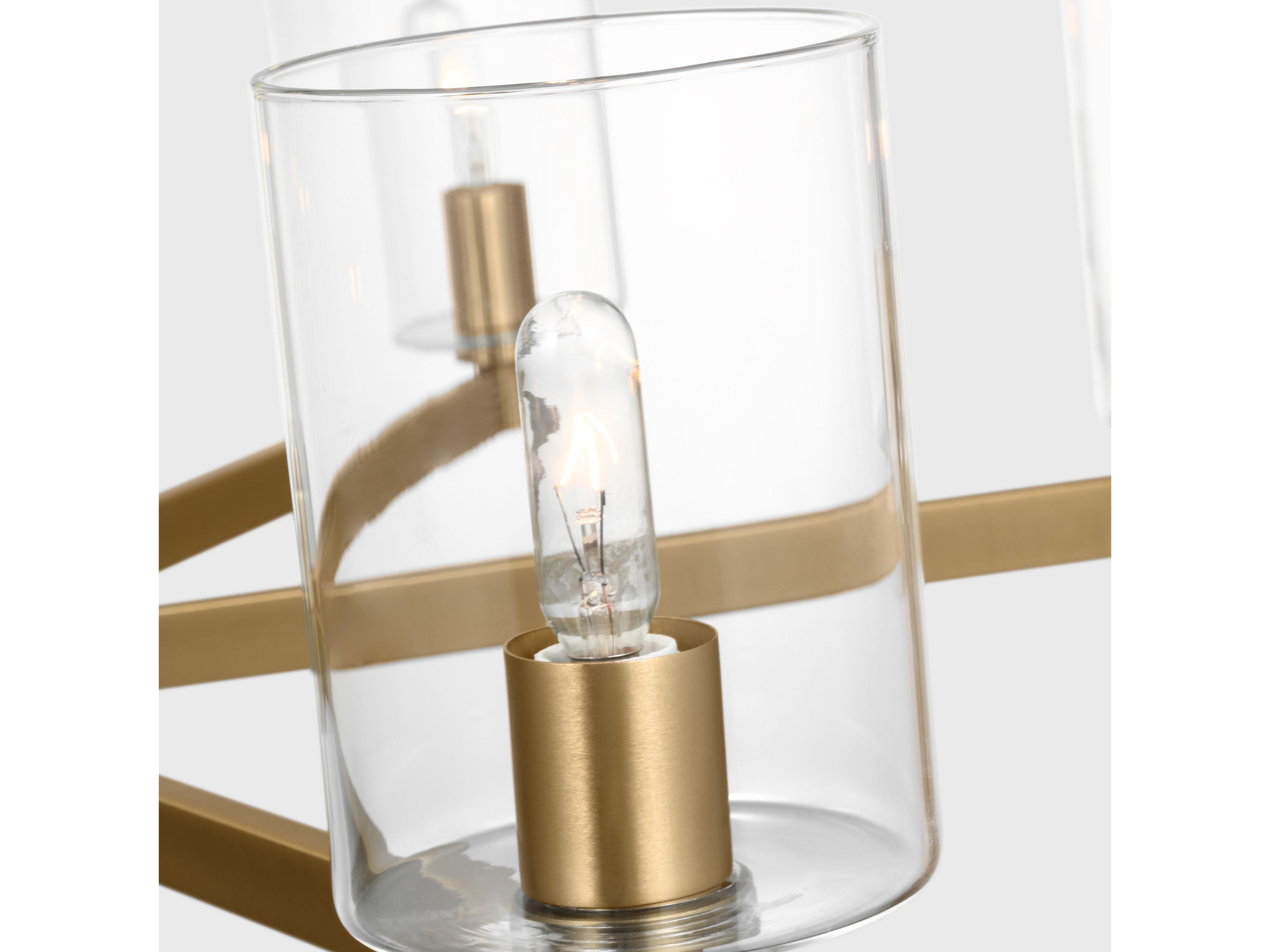 Visual Comfort Studio Fullton 9-Light Satin Brass Candelabra Cylinder Chandelier