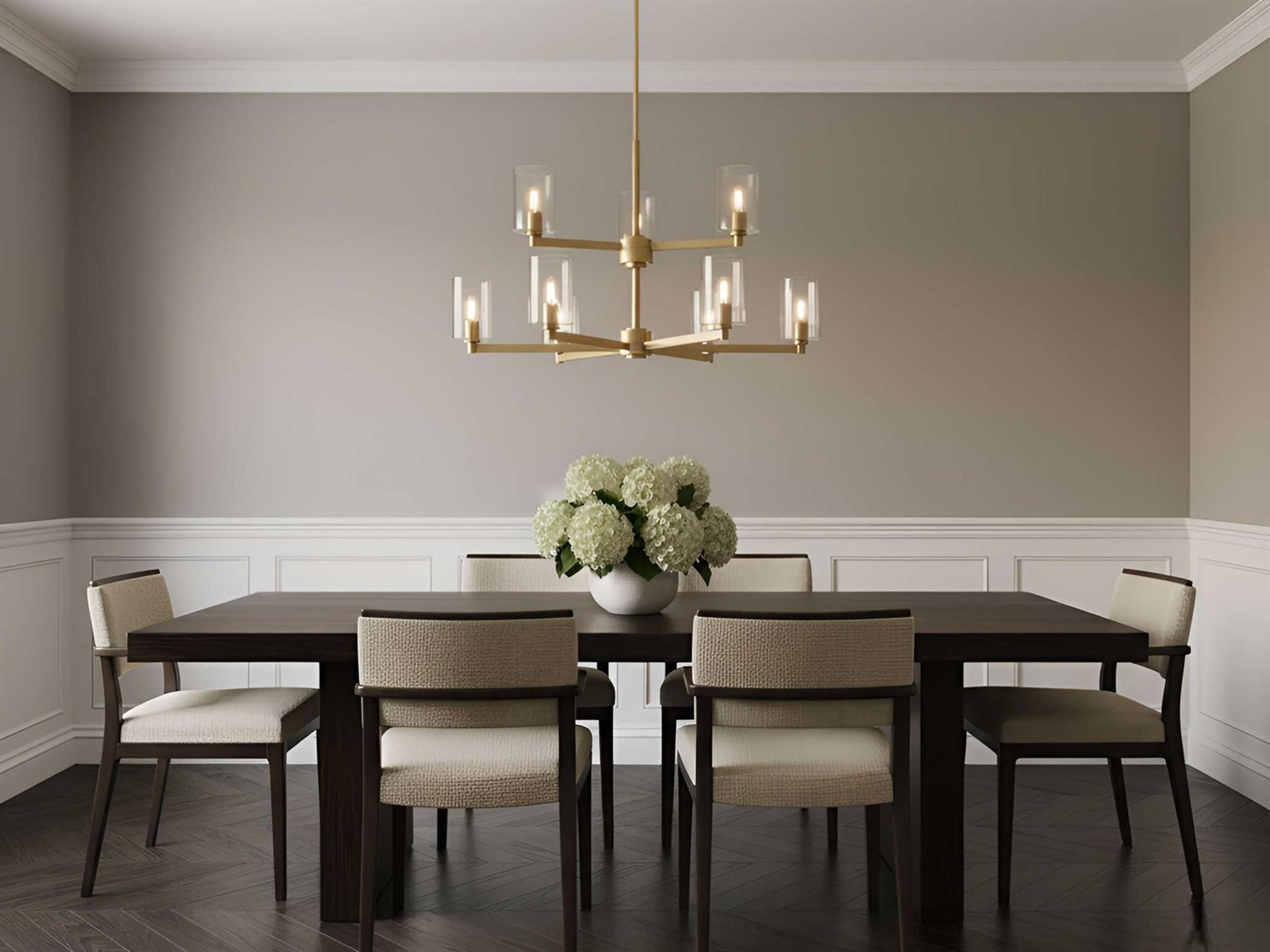 Visual Comfort Studio Fullton 9-Light Satin Brass Candelabra Cylinder Chandelier