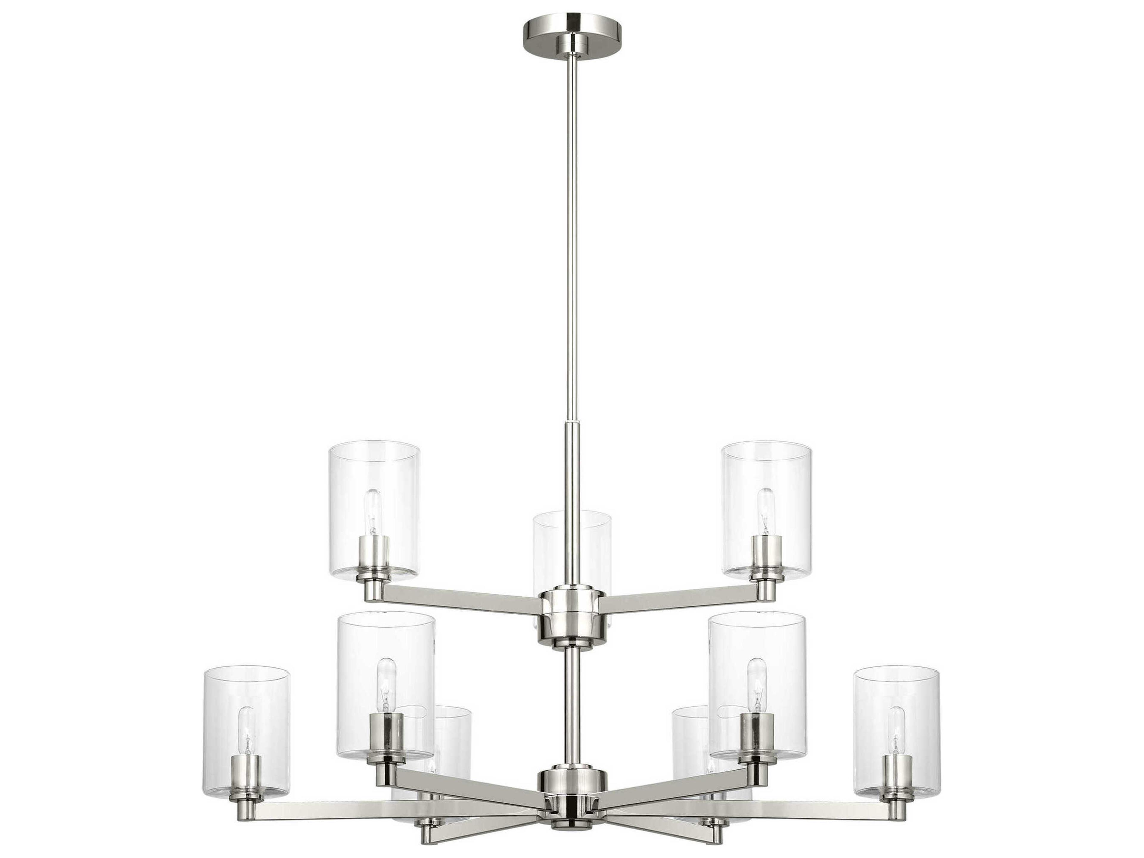 Fullton 9-Light Brushed Nickel Candelabra Cylinder Chandelier