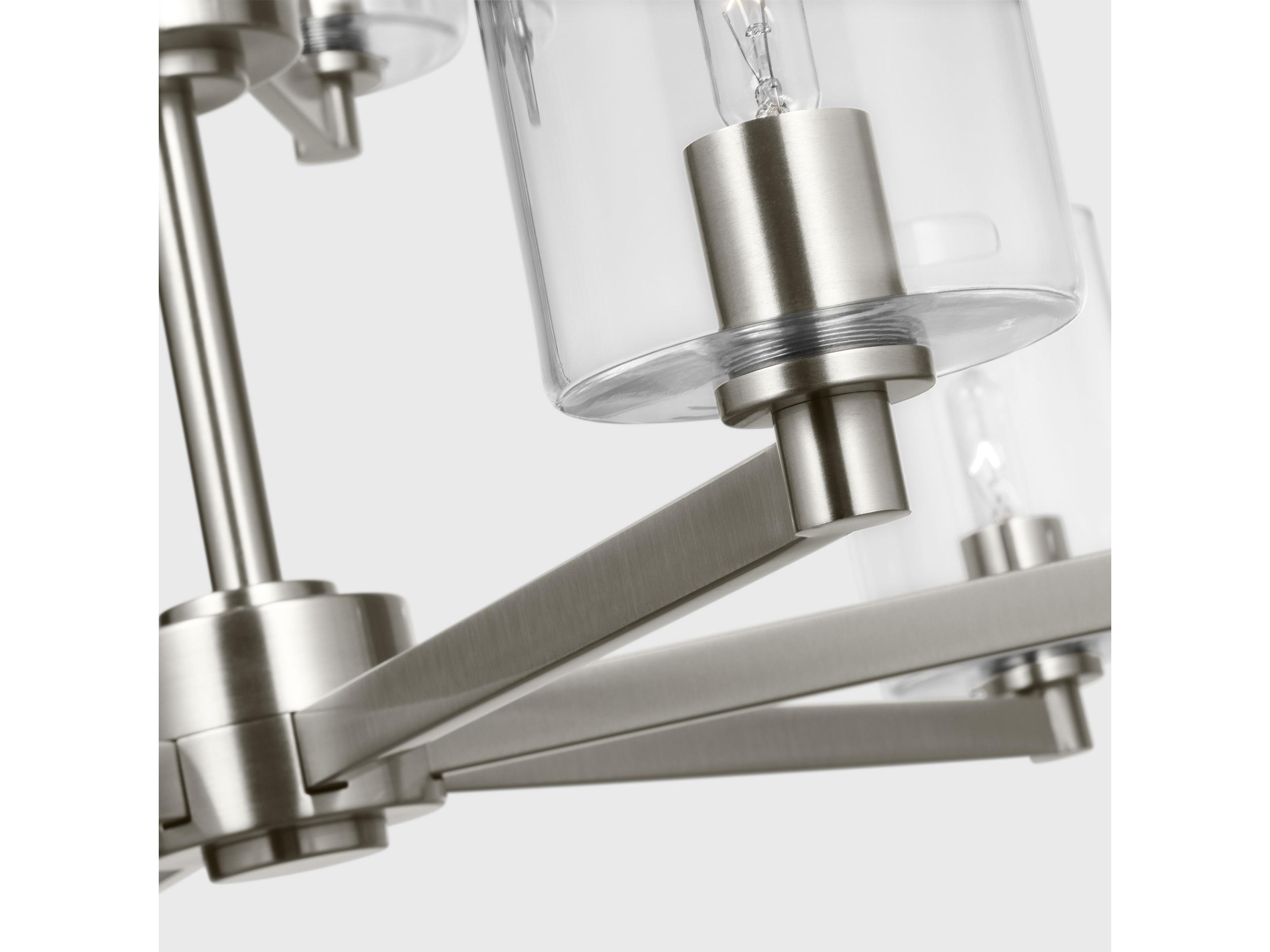 Visual Comfort Studio Fullton 9-Light Brushed Nickel Candelabra Cylinder Chandelier