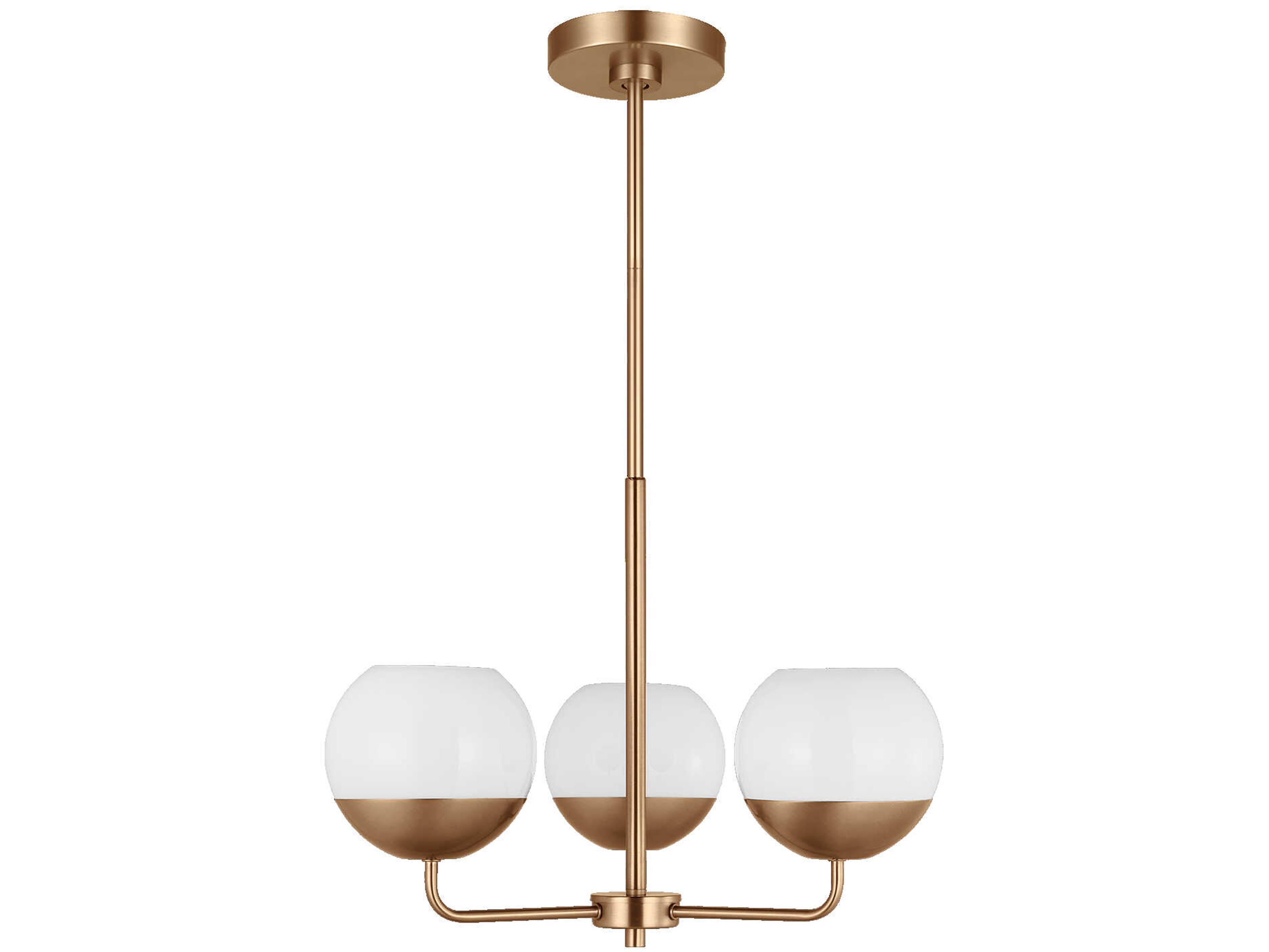 Alvin Three Light Chandelier Modern Mid-Century Fixture