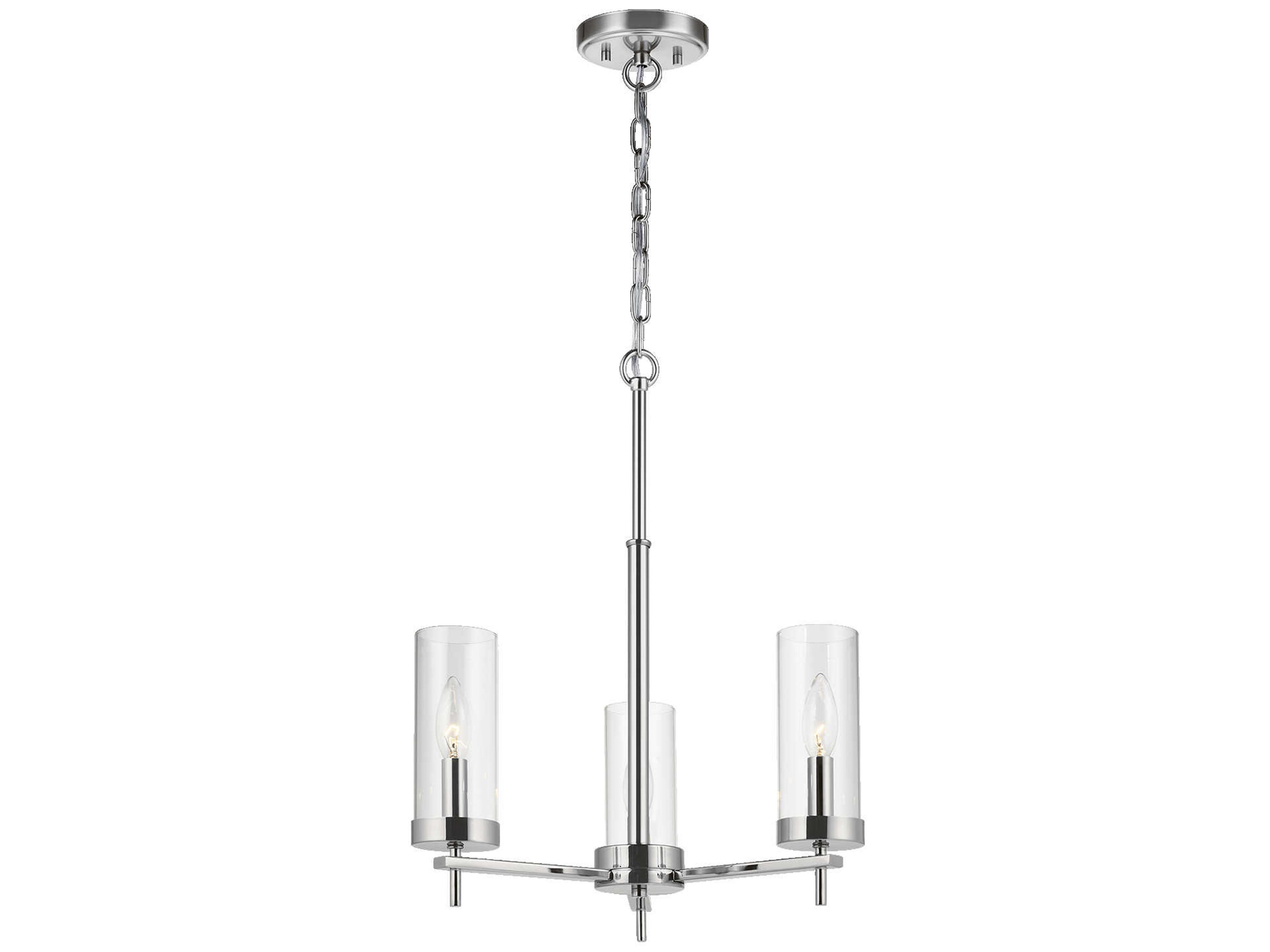 Zire Three-Light Chandelier in Polished Chrome