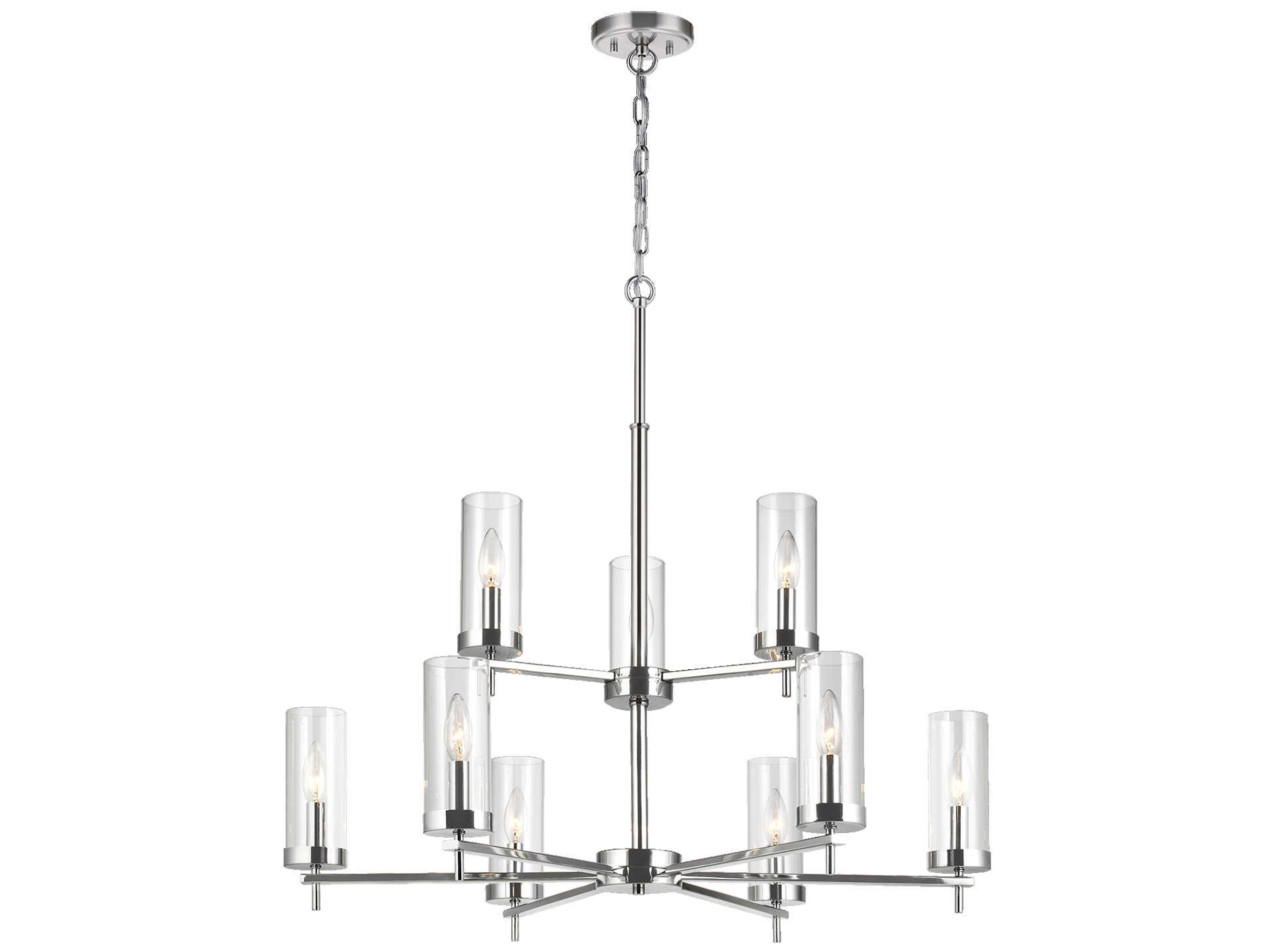 Zire 9-Light Chandelier in Chrome
