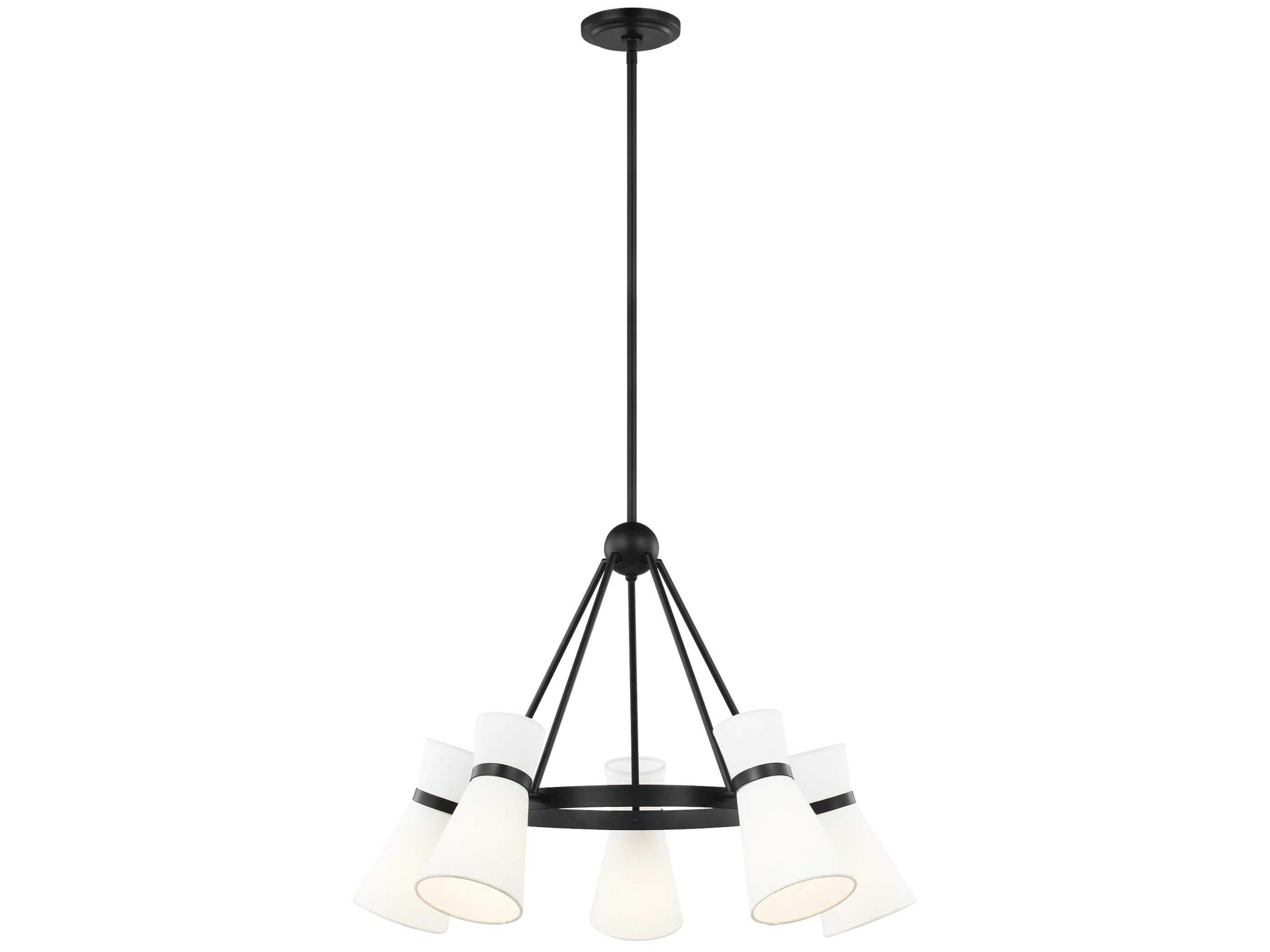 Clark Five Light Chandelier in Midnight Black
