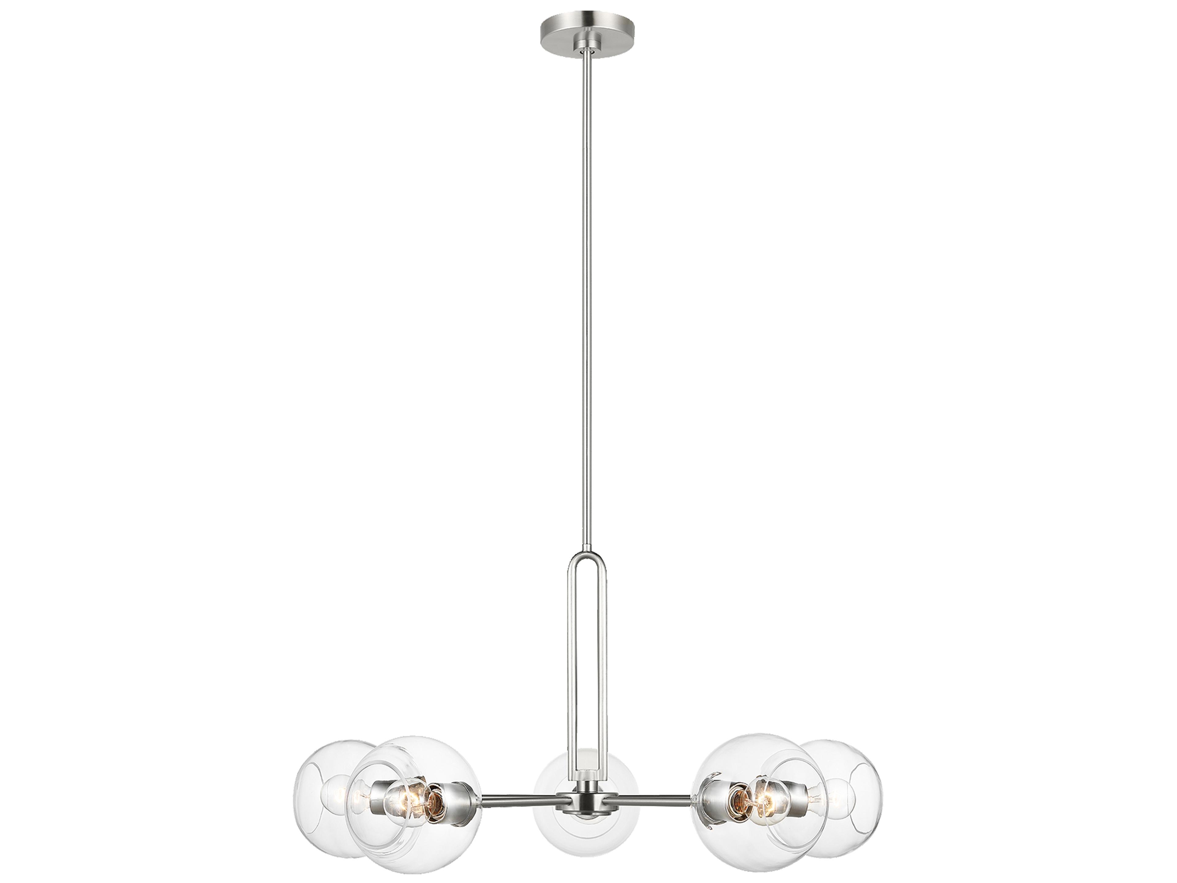 Codyn Large Chandelier Mid-Century Modern Nickel