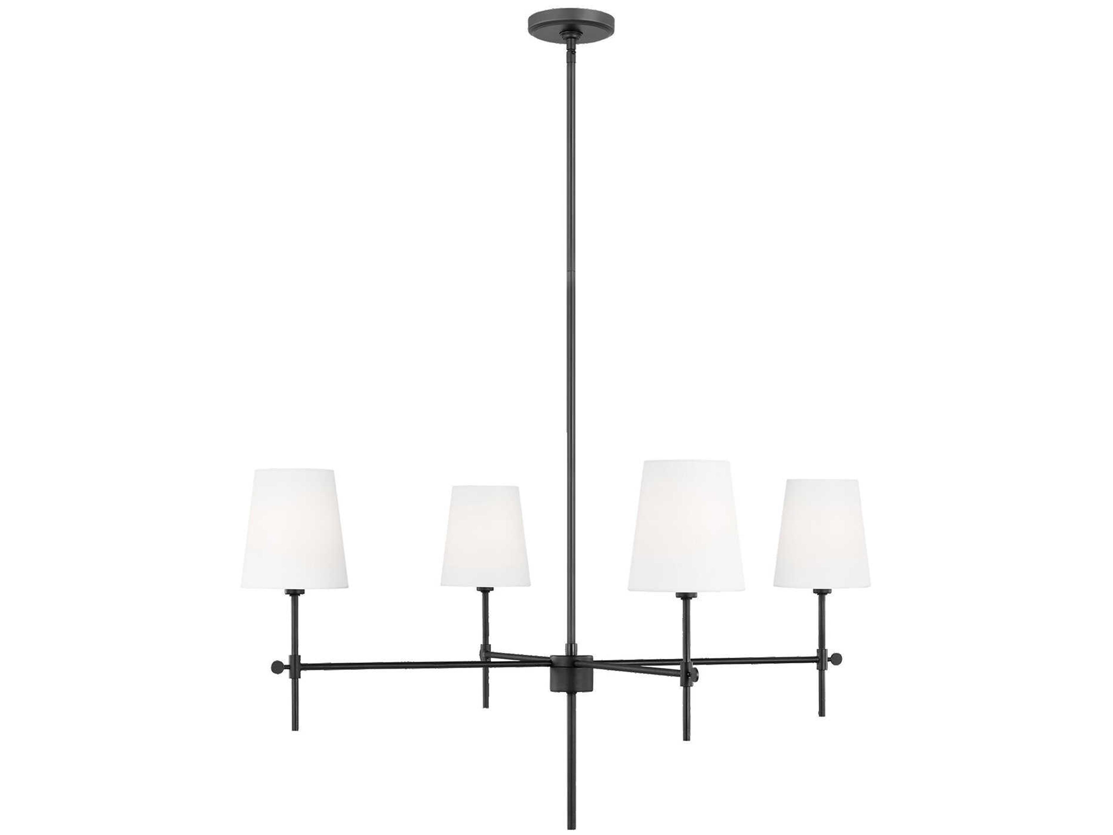 Baker Four Light Chandelier in Midnight Black