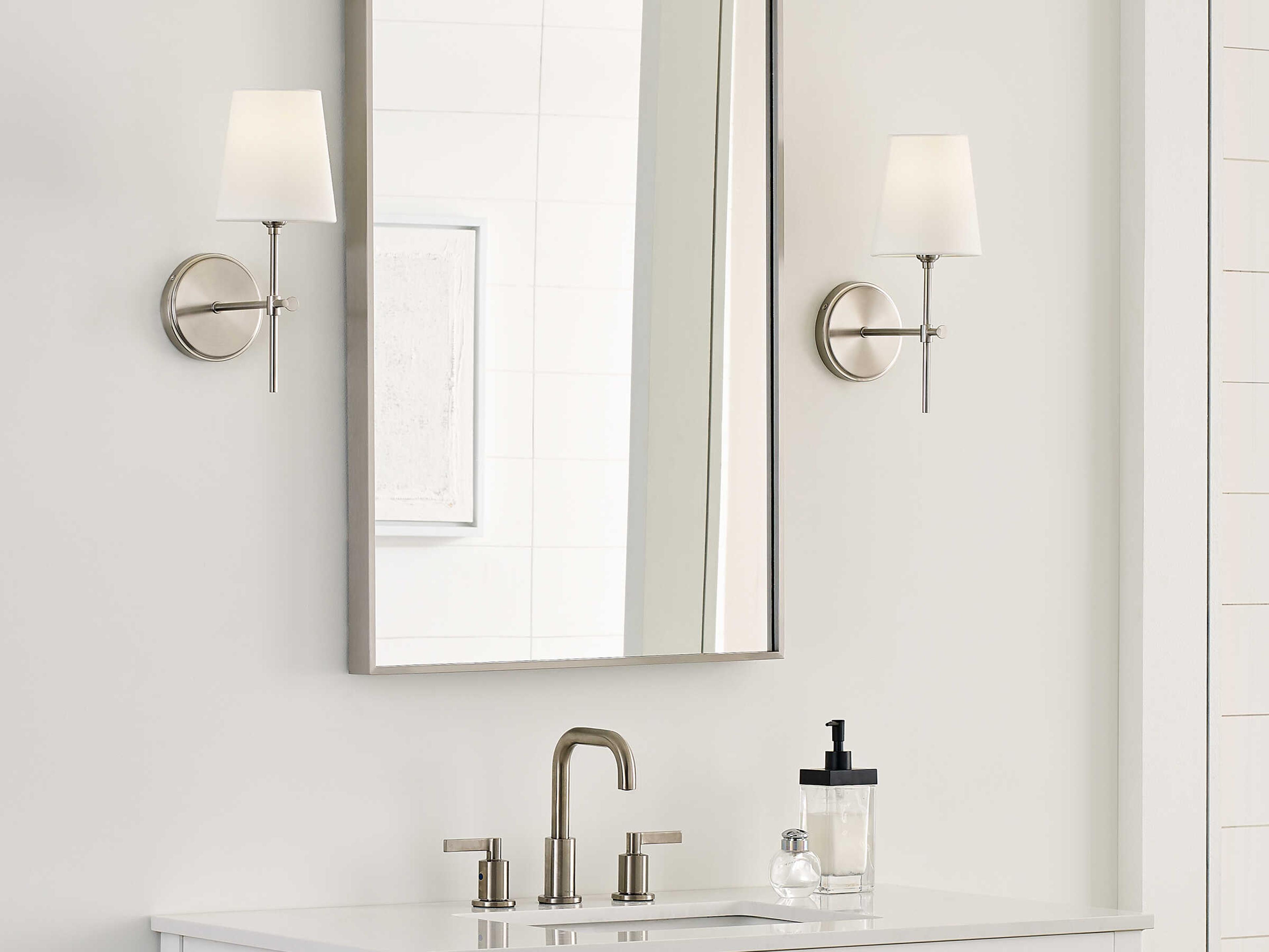 Visual Comfort Studio Baker 1-Light Brushed Nickel Wall Sconce