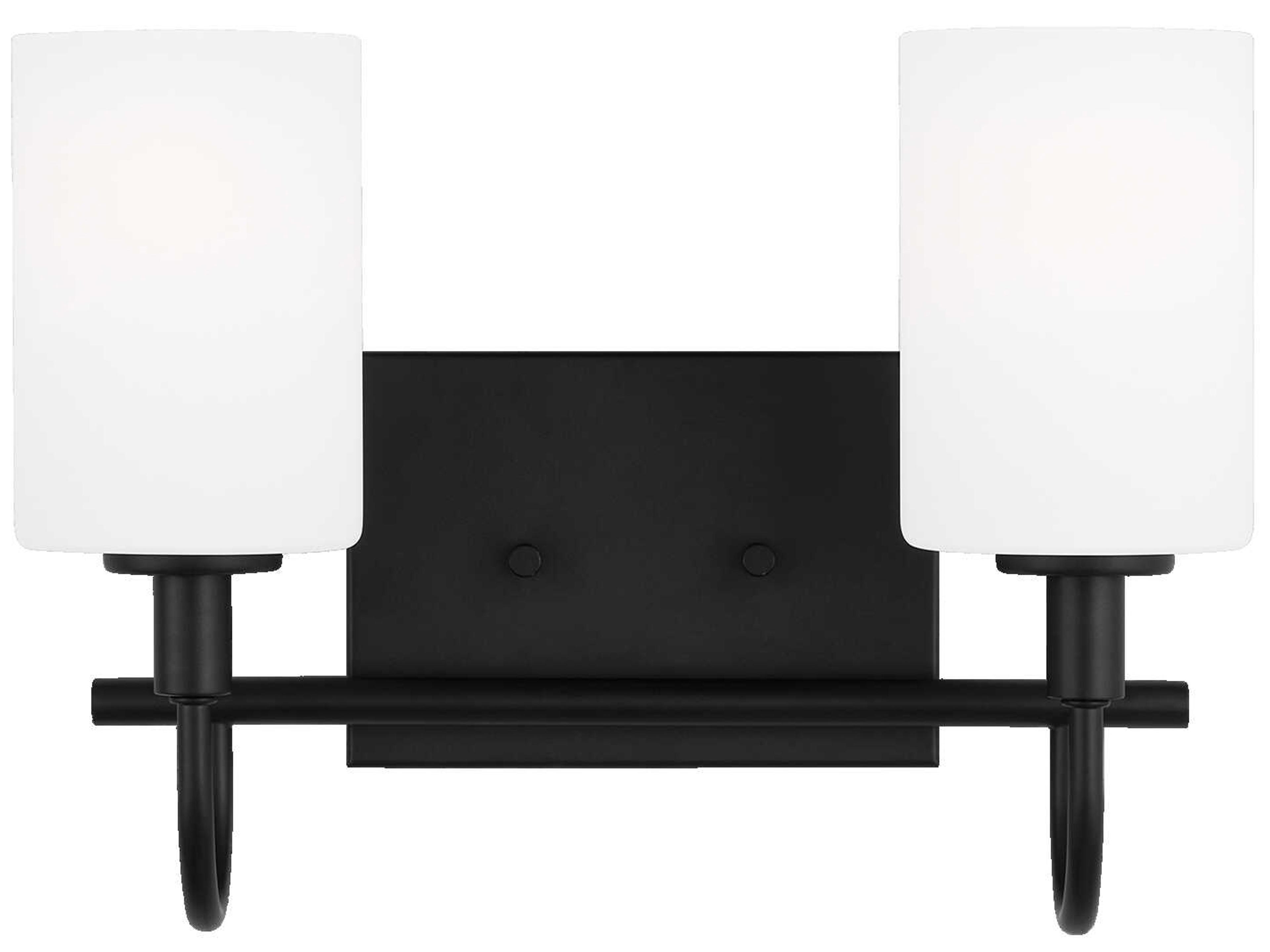 Oak Moore Two Light Bath Sconce in Midnight Black