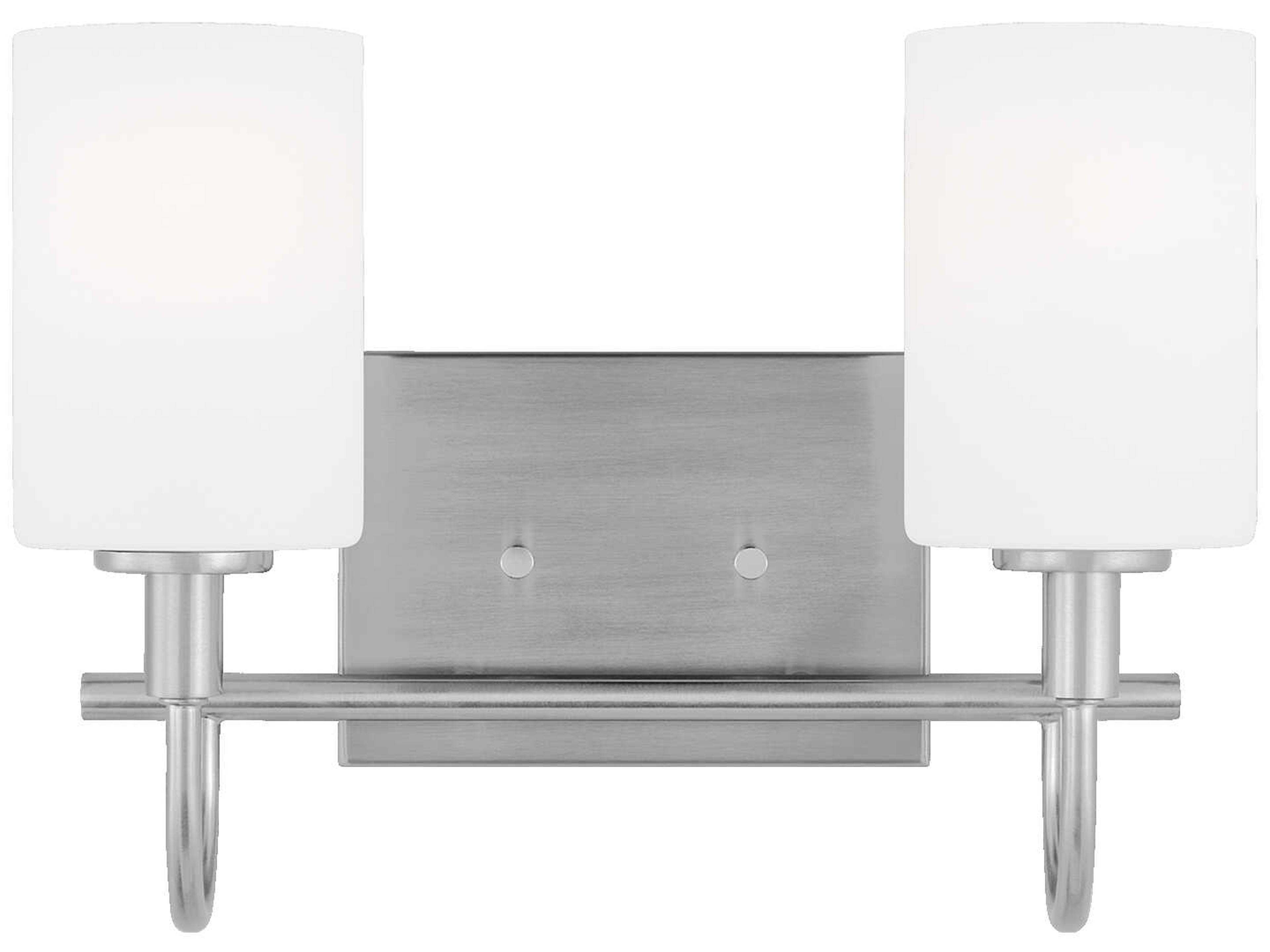 Oak Moore 2-Light Bath Sconce Transitional Brushed Nickel