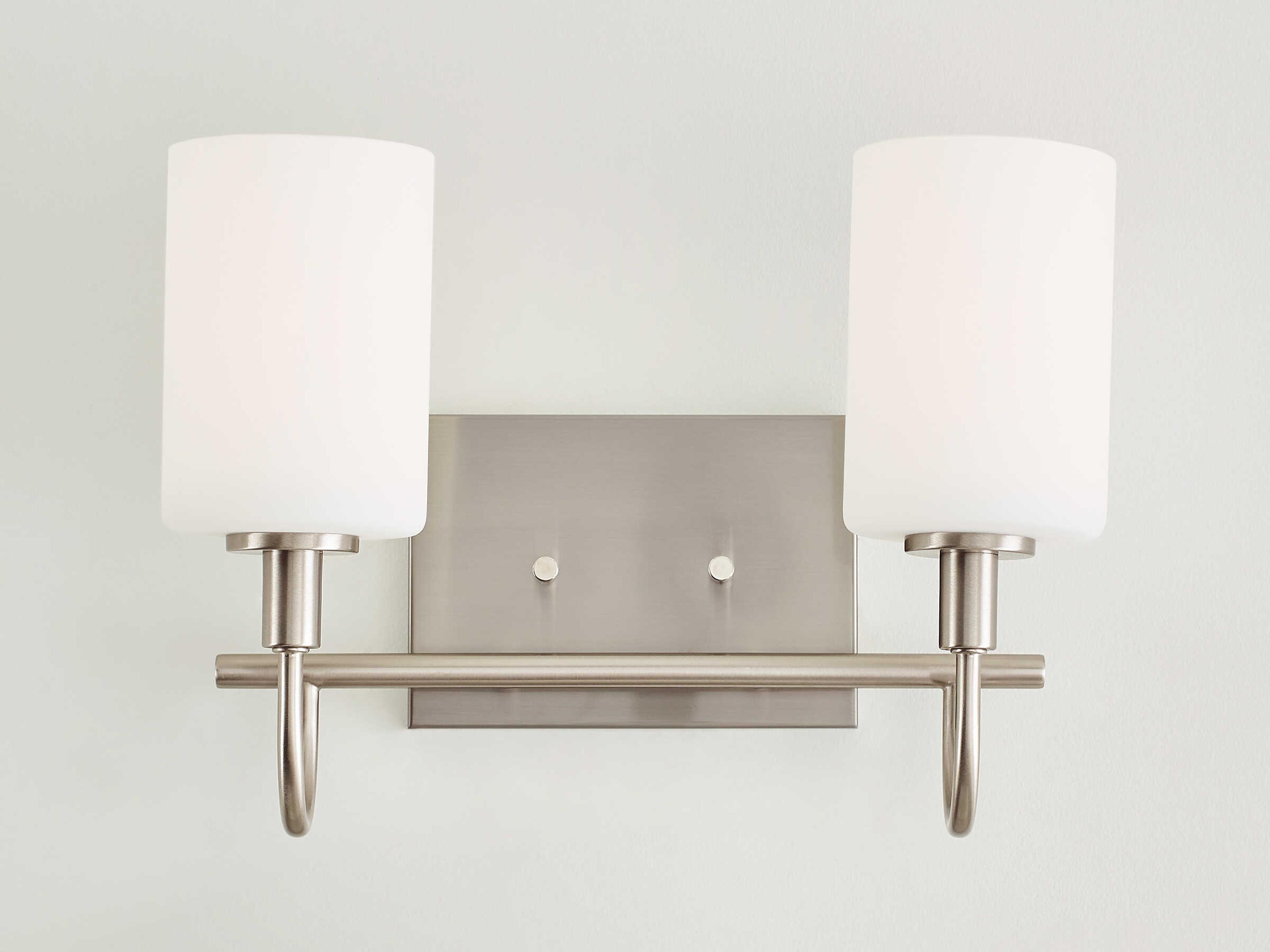 Visual Comfort Studio Oak Moore 2-Light Brushed Nickel Vanity Light