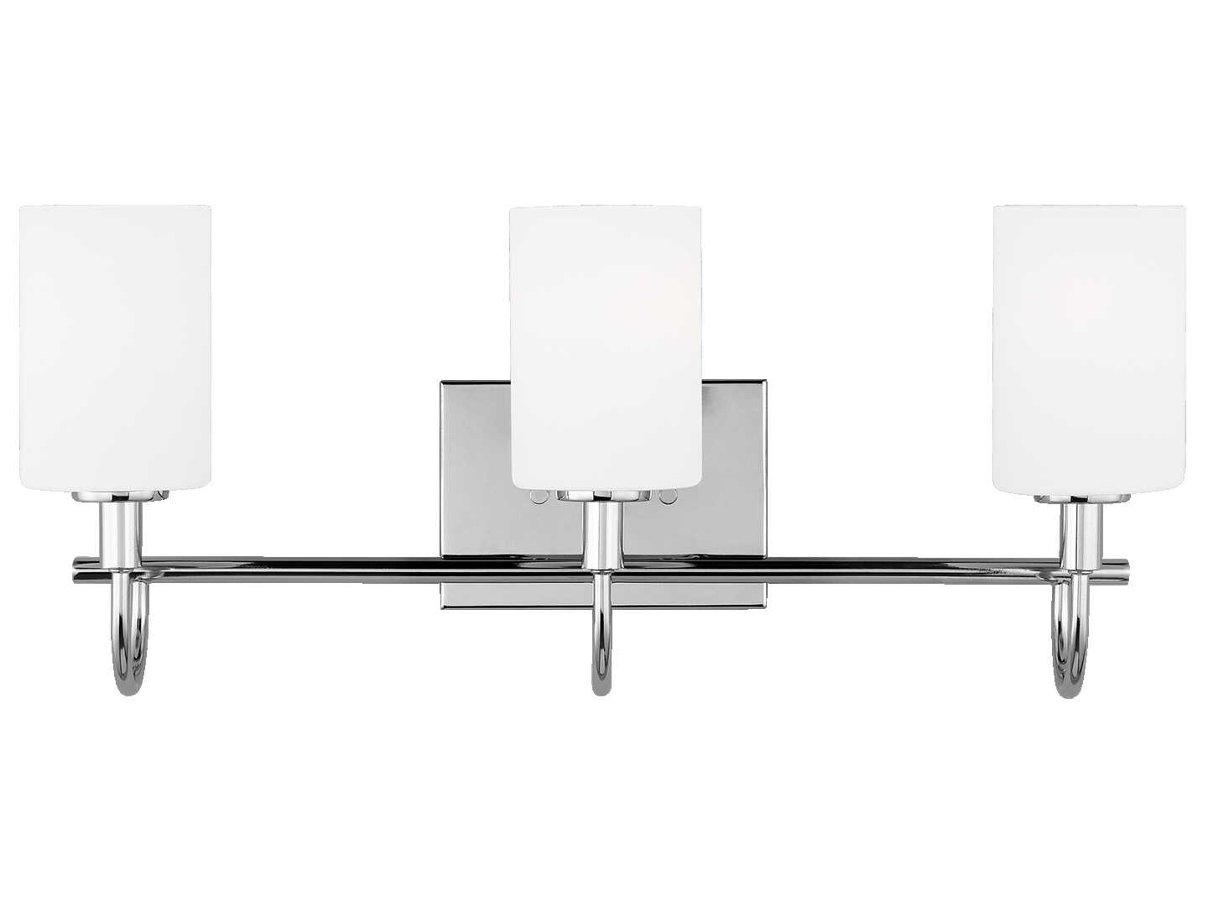 Oak Moore Three Light Bath Vanity Transitional Chrome