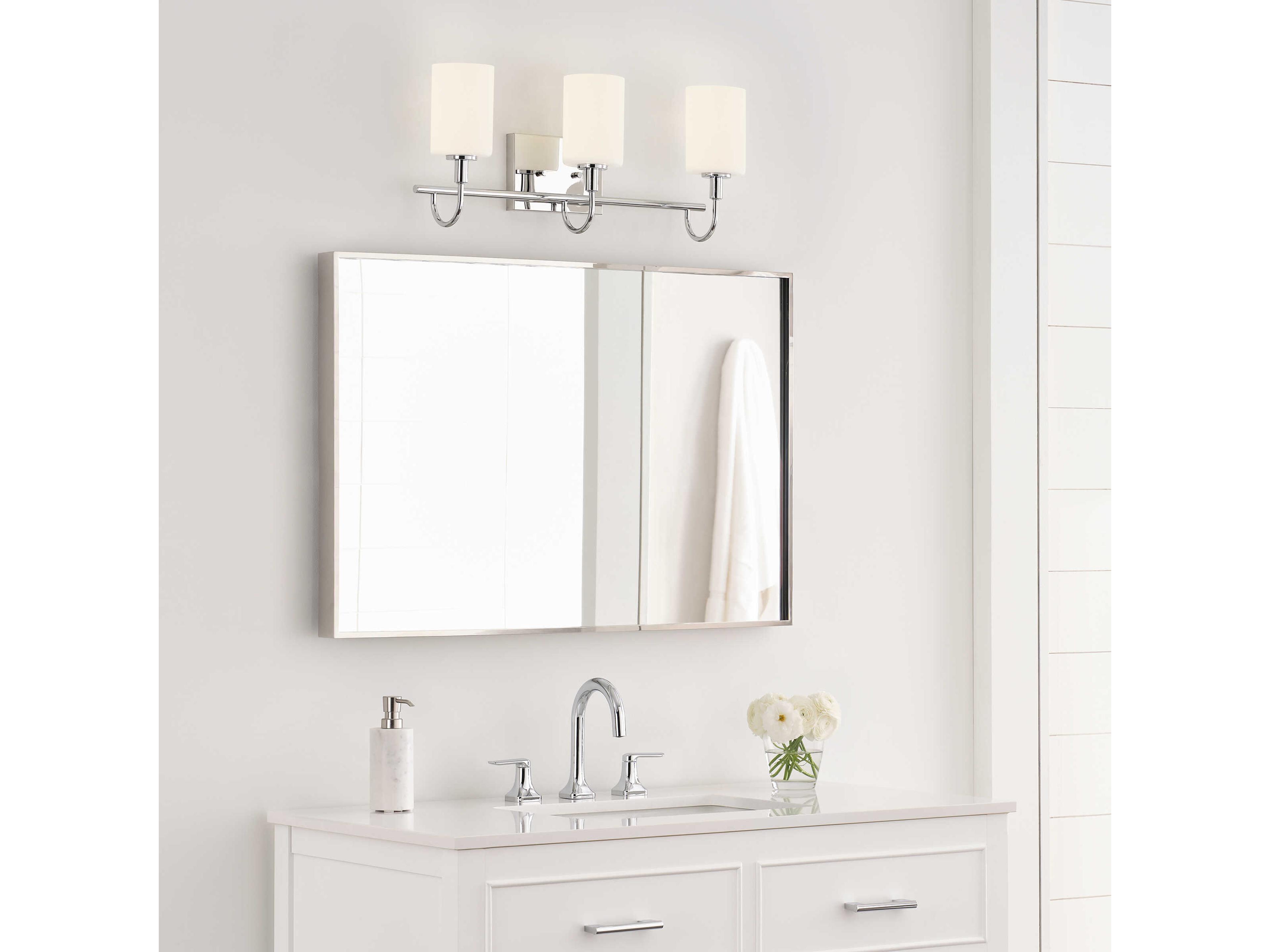 Visual Comfort Studio Oak Moore 3-Light Chrome Vanity Light