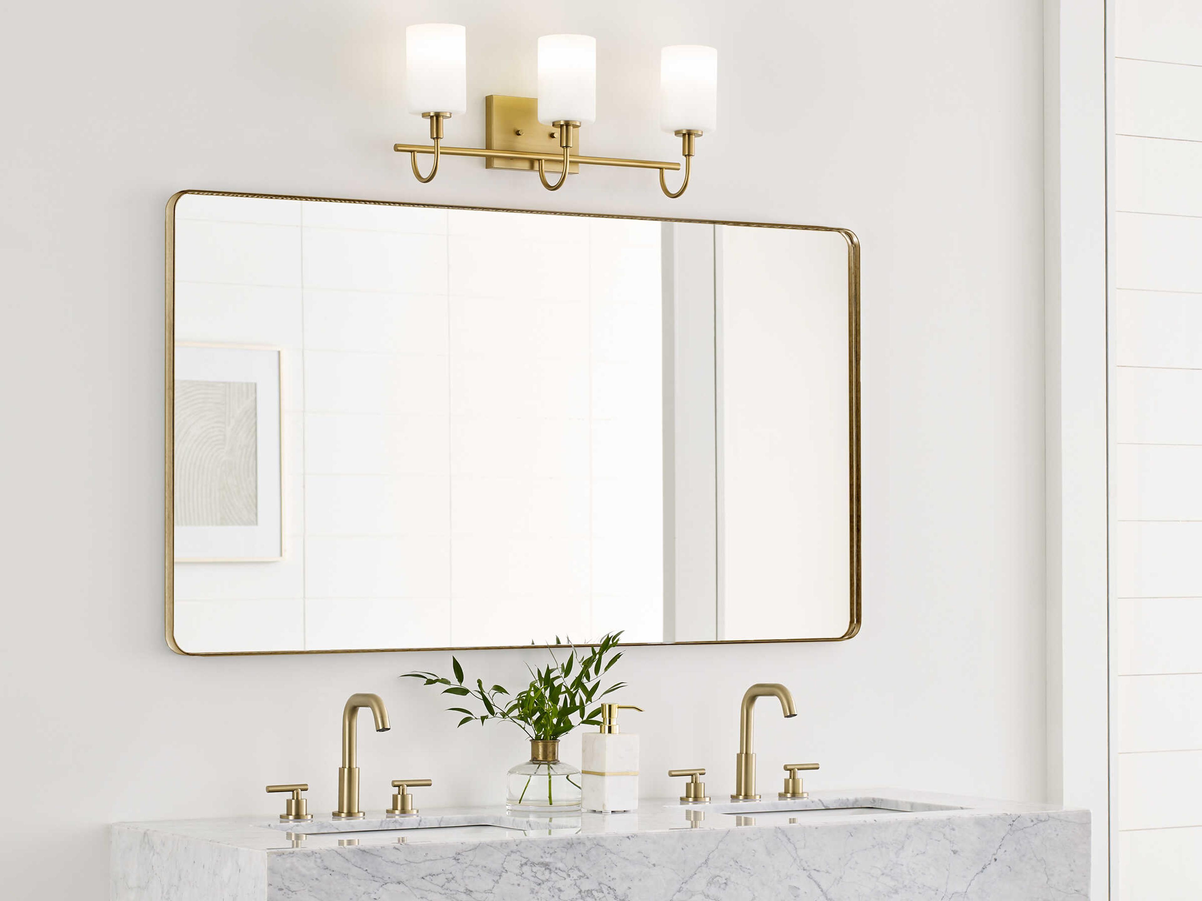 Visual Comfort Studio Oak Moore 3-Light Satin Brass Vanity Light