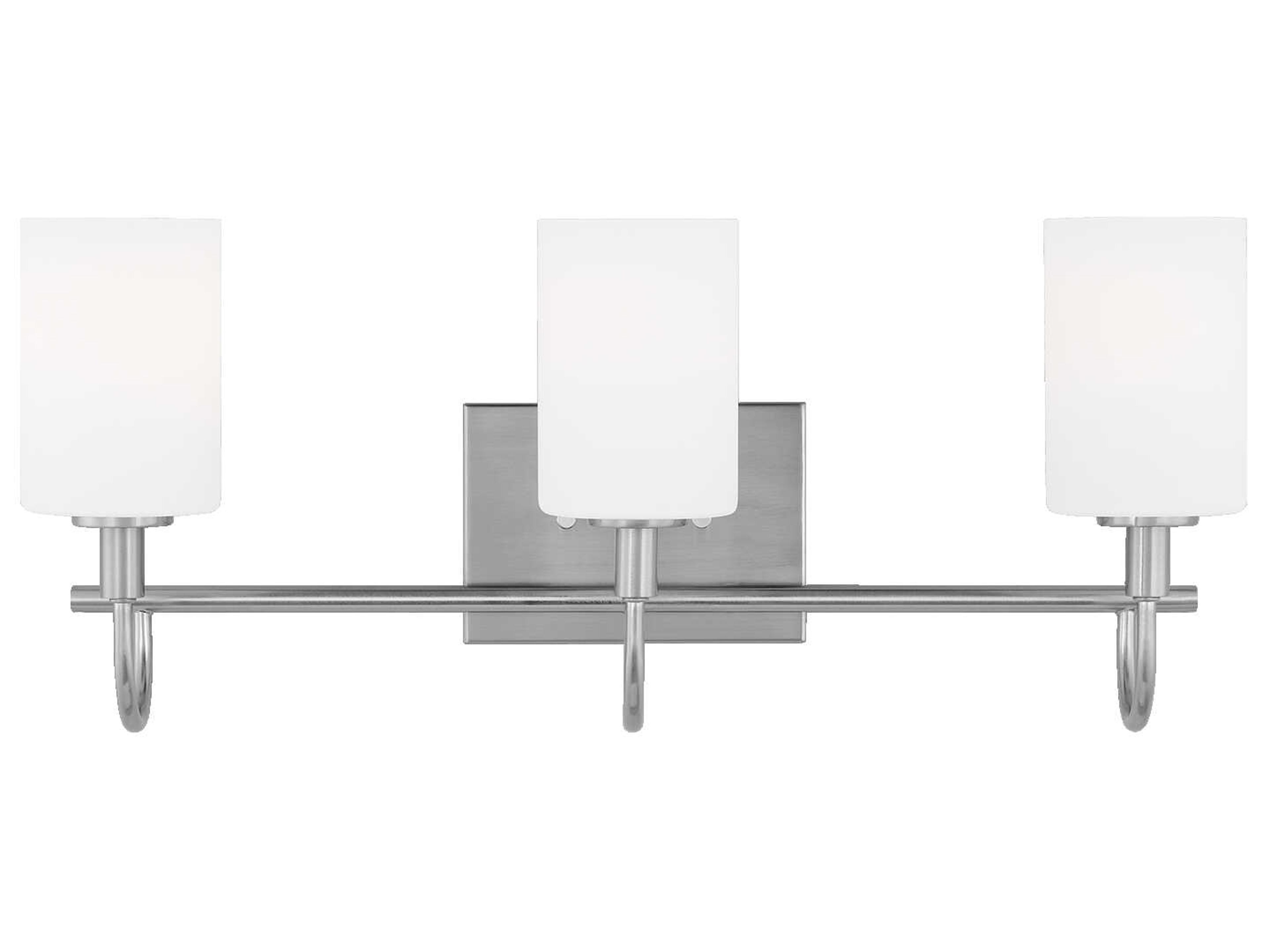 Oak Moore Three Light Bath Vanity Brushed Nickel