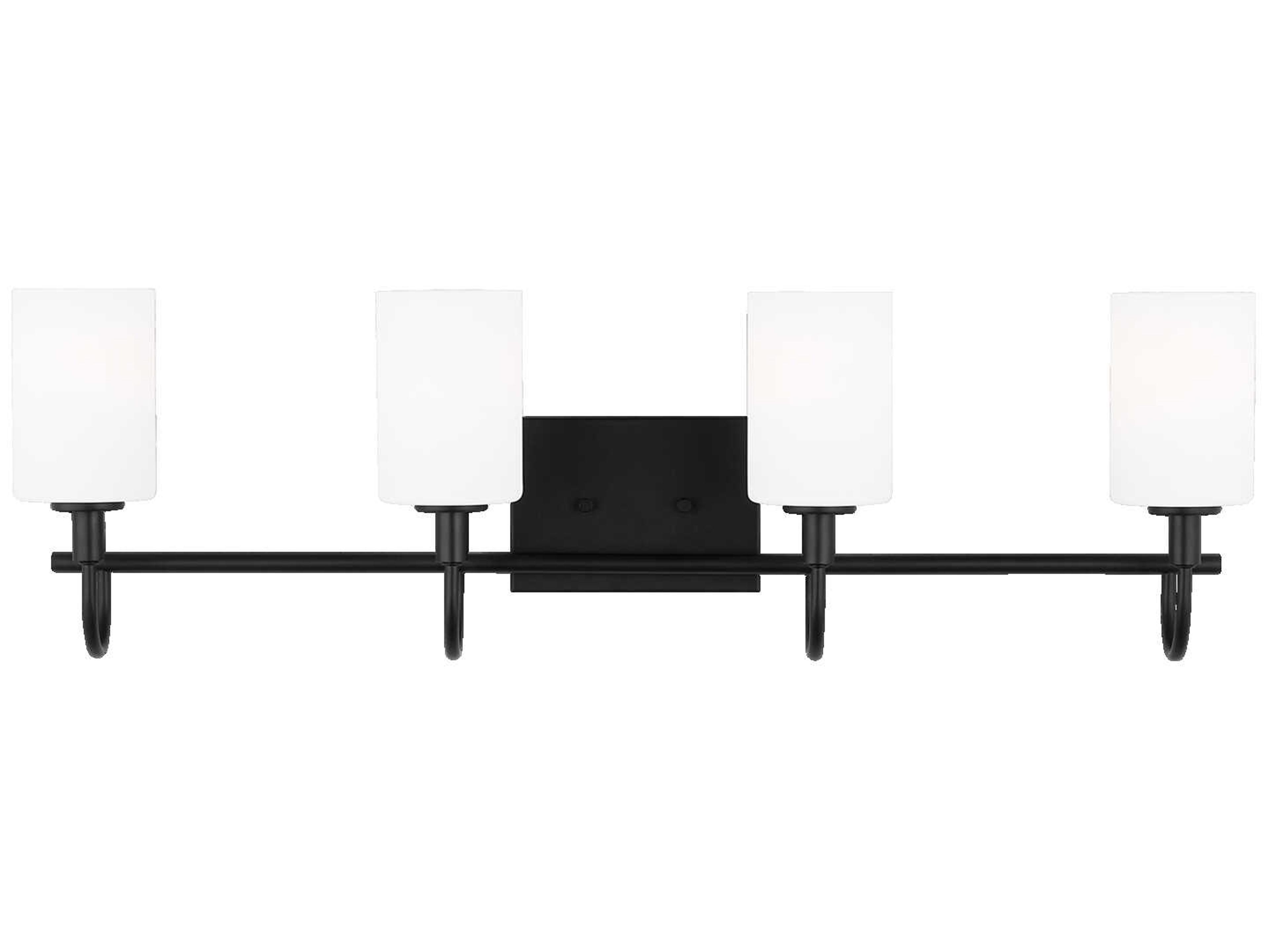 Oak Moore Four Light Bath Vanity in Midnight Black