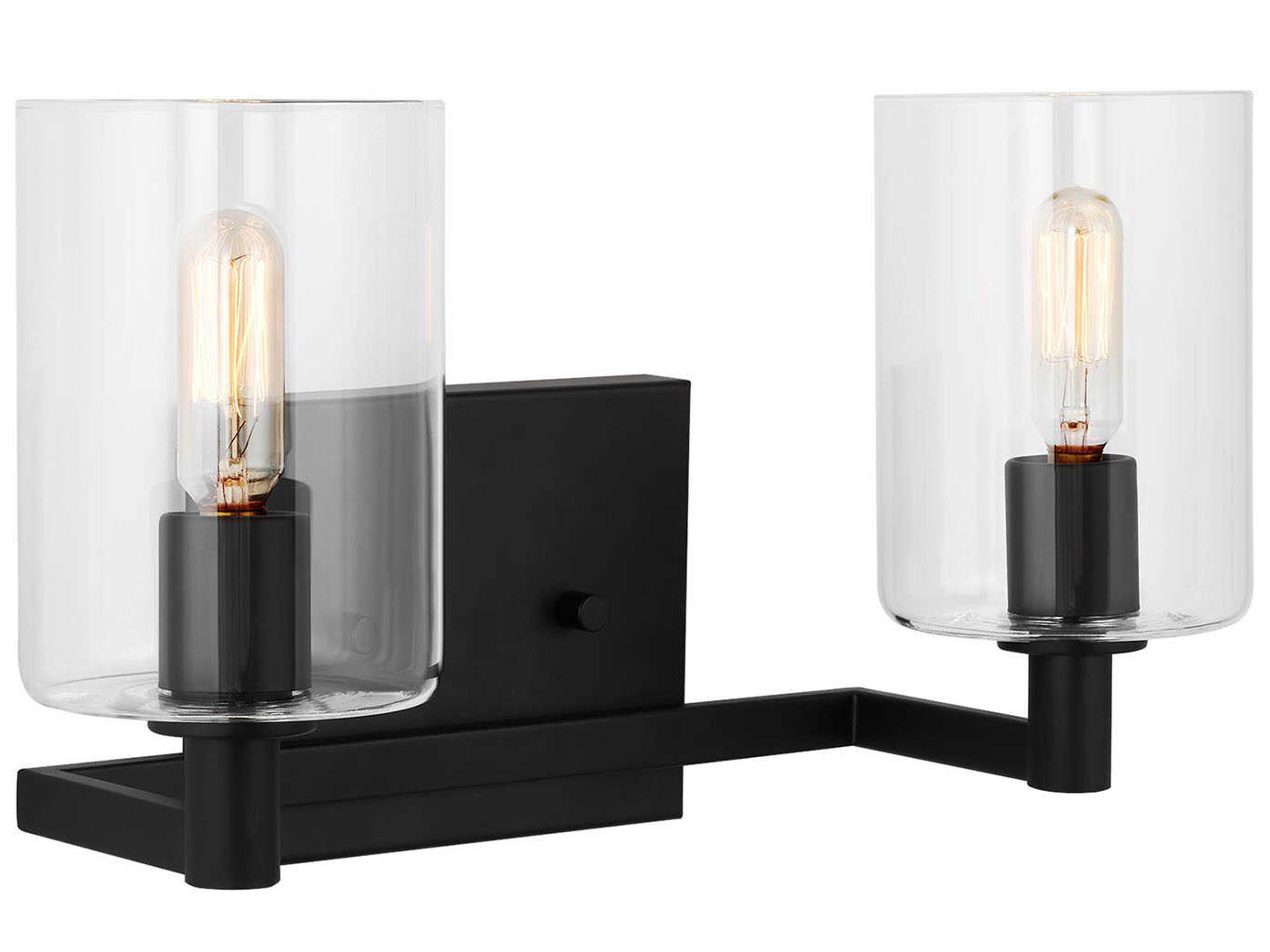 Fullton Two Light Vanity Light in Midnight Black Modern