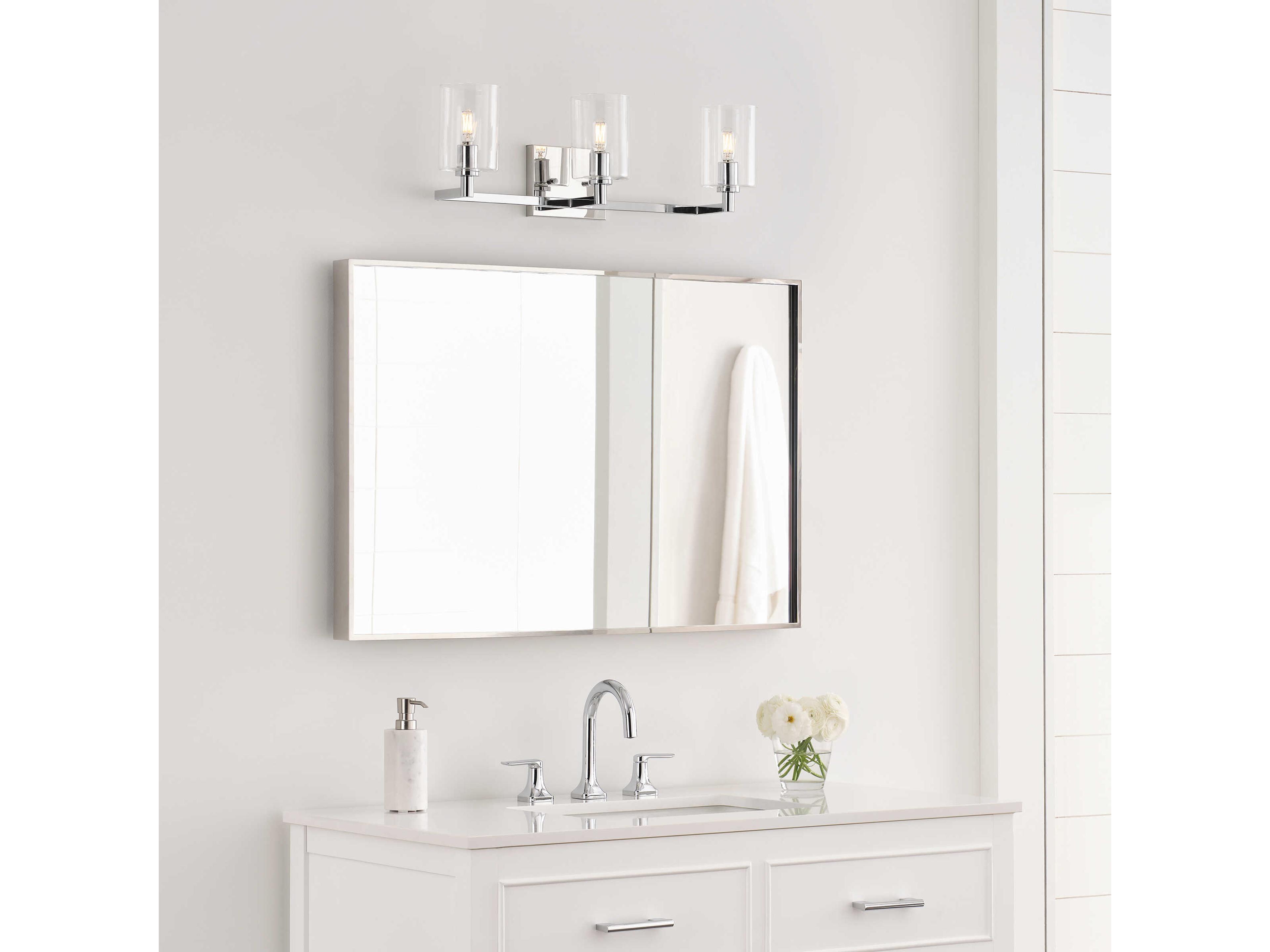 Visual Comfort Studio Fullton 3-Light Chrome Vanity Light