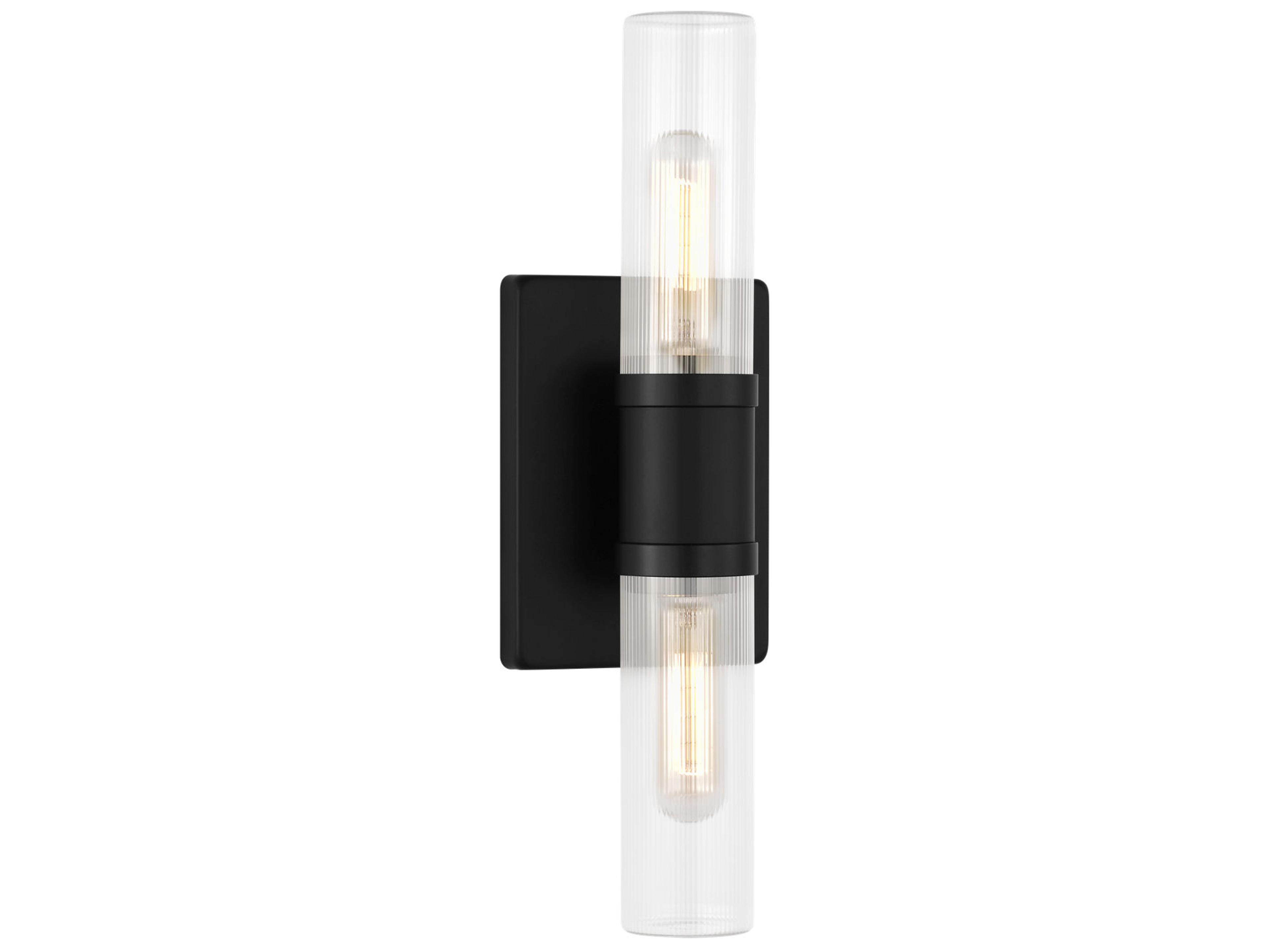 Keaton 2-Light Midnight Black Vanity Light