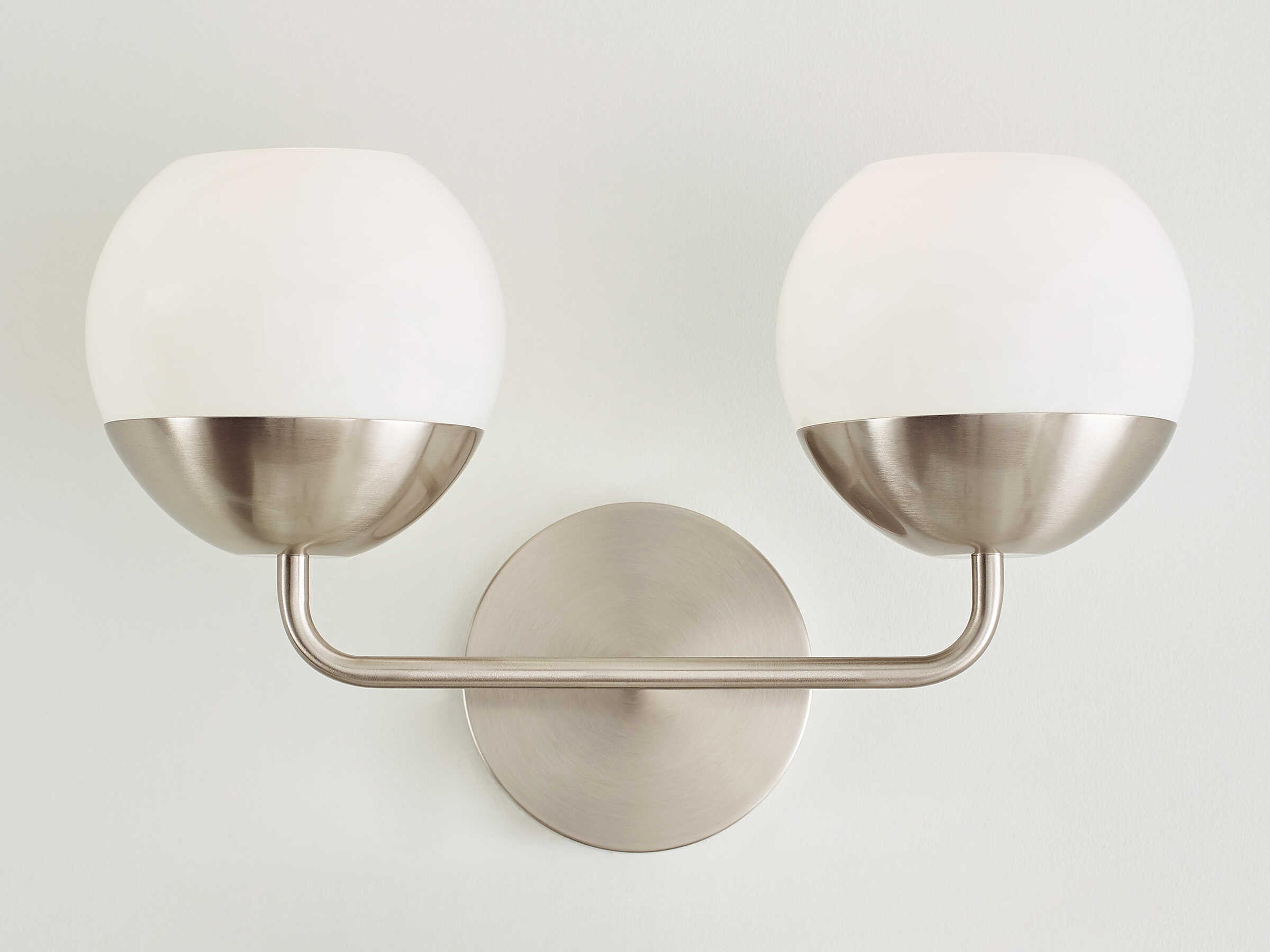 Visual Comfort Studio Alvin 2-Light Brushed Nickel Vanity Light