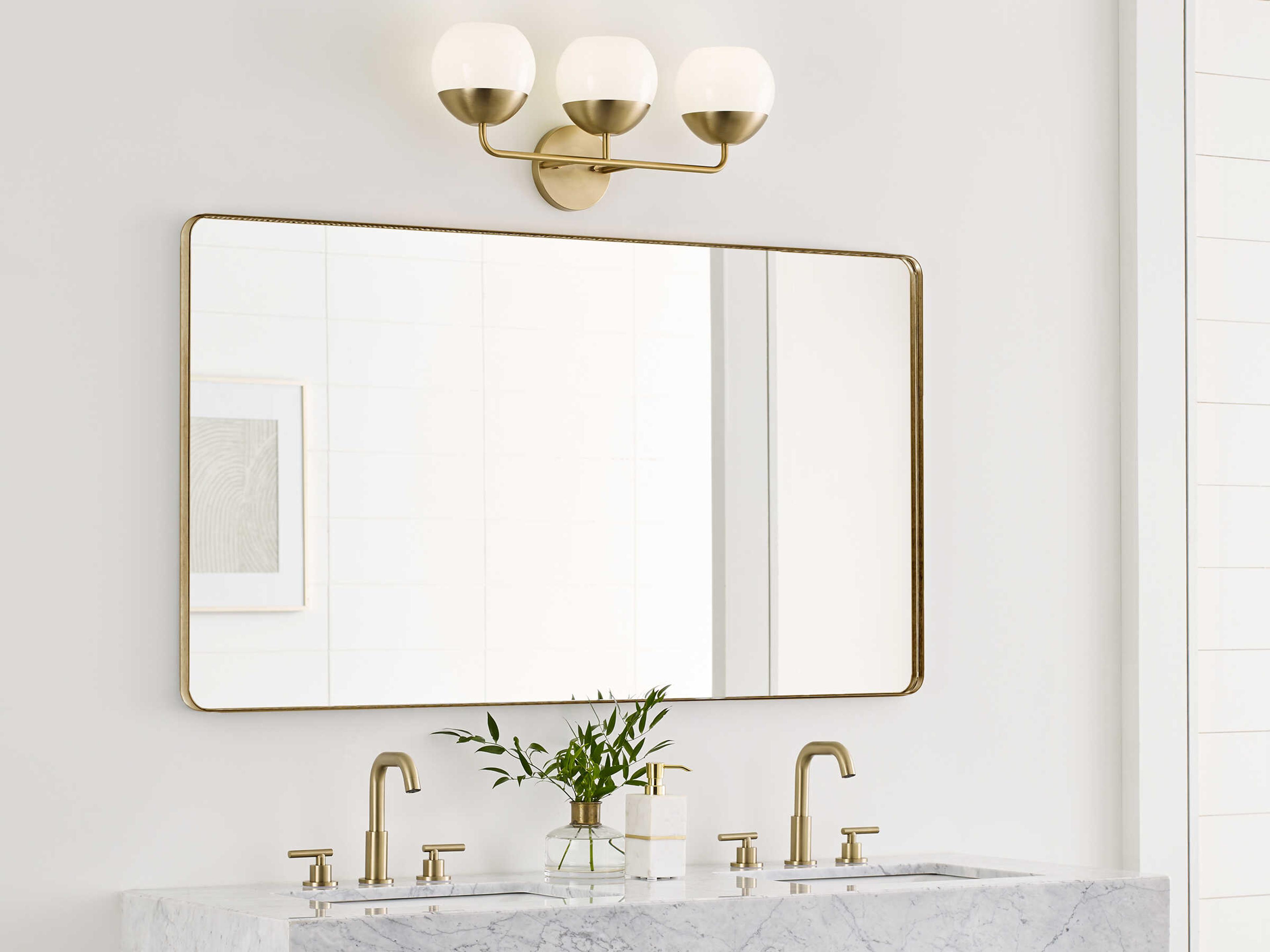 Visual Comfort Studio Alvin 3-Light Satin Brass Vanity Light
