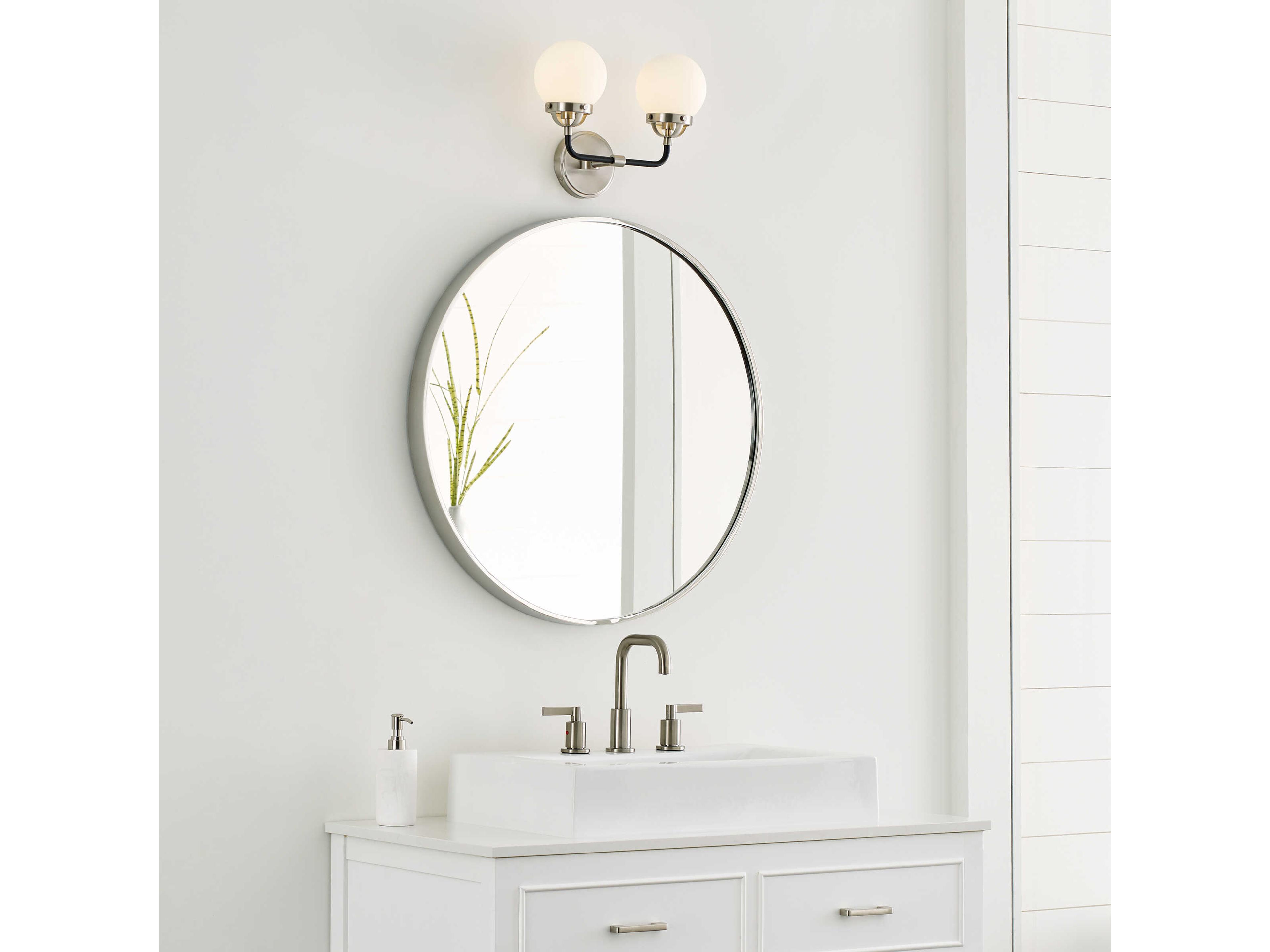 Visual Comfort Studio Cafe 2-Light Brushed Nickel Vanity Light