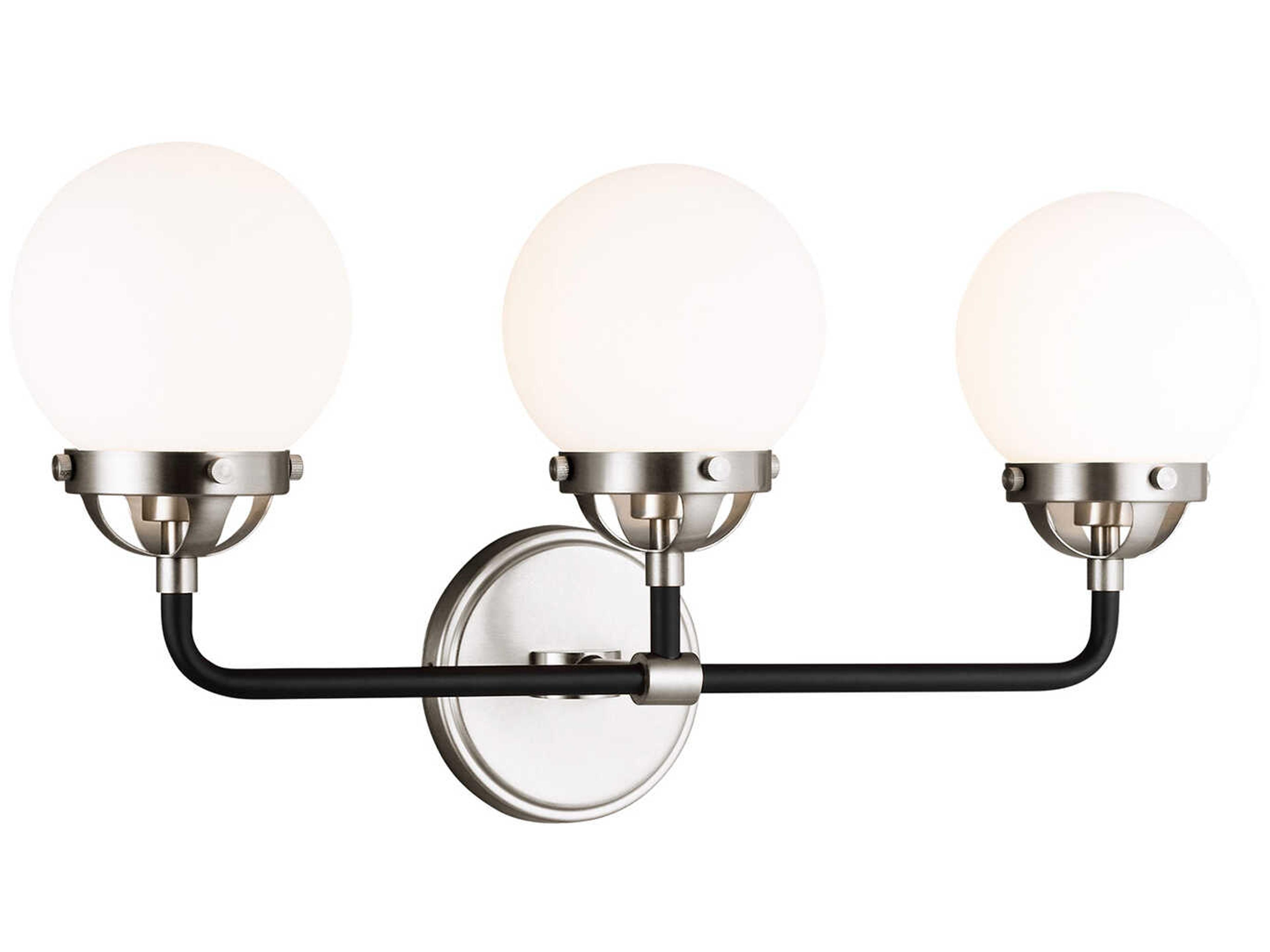 3 Light Bathroom Vanity Light Cafe Brushed Nickel