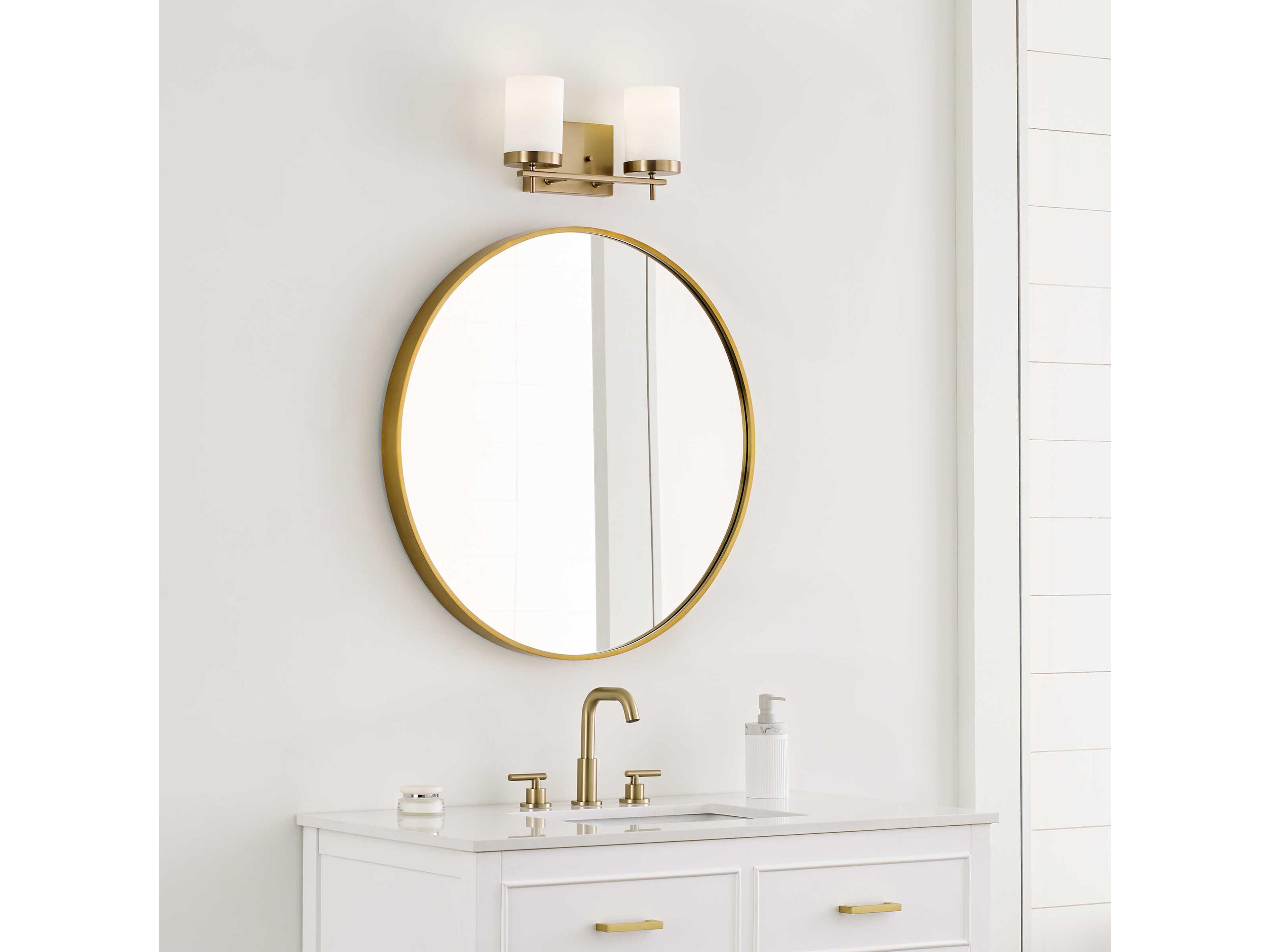 Visual Comfort Studio Zire 2-Light Satin Brass Vanity Light