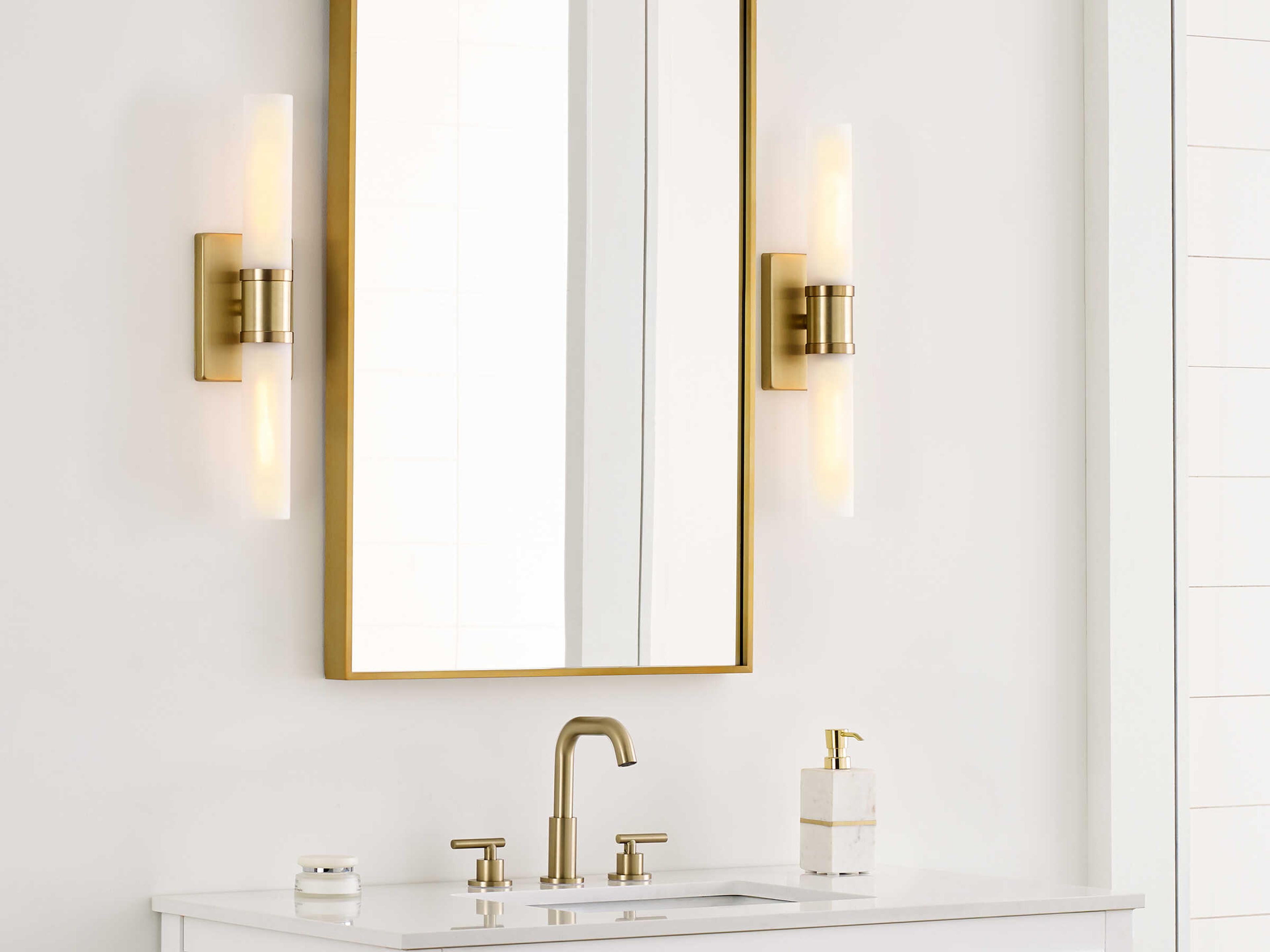 Visual Comfort Studio Keaton 2-Light Satin Brass Vanity Light
