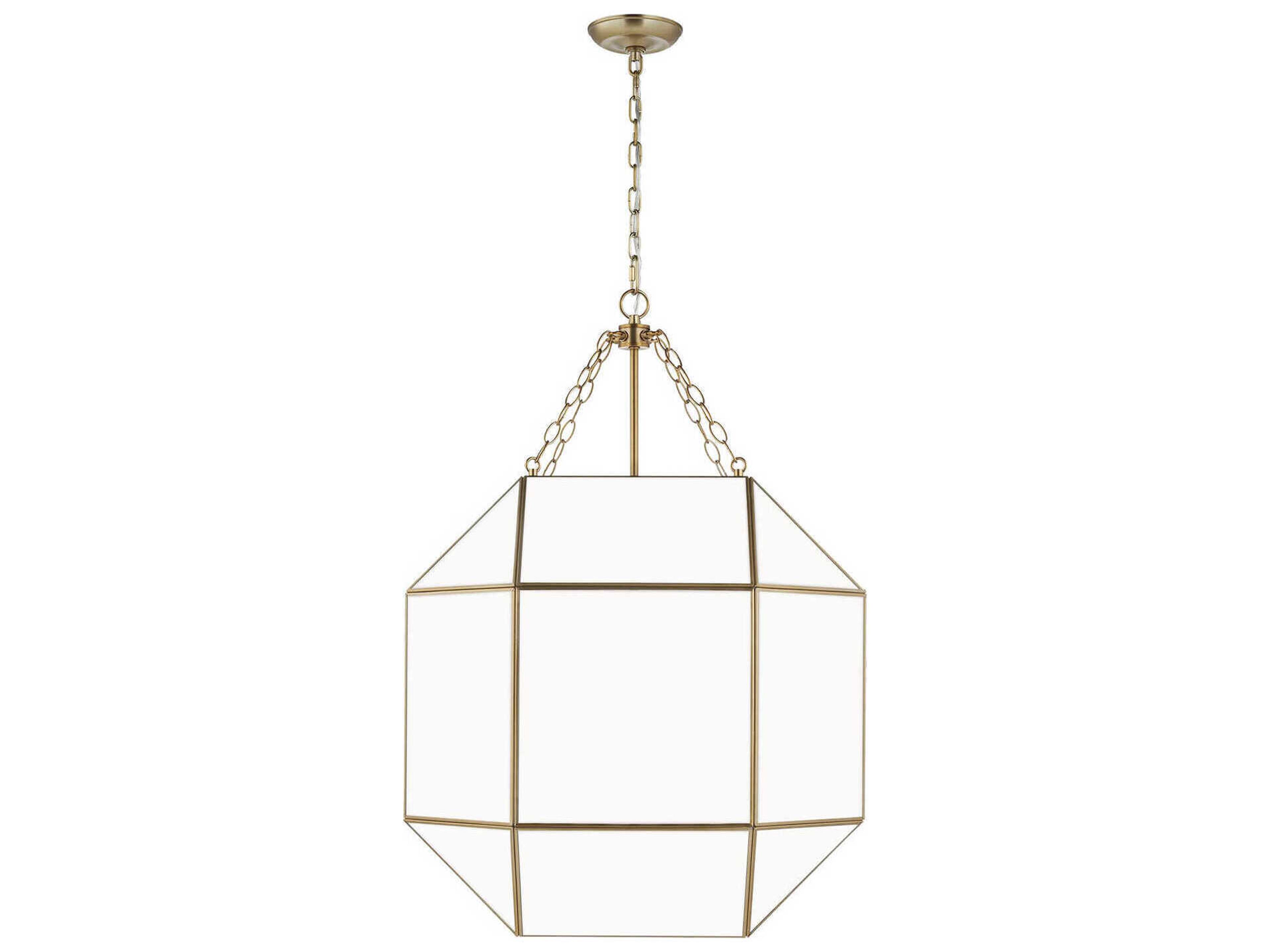 Morrison 4-Light Large Pendant Satin Brass White Glass