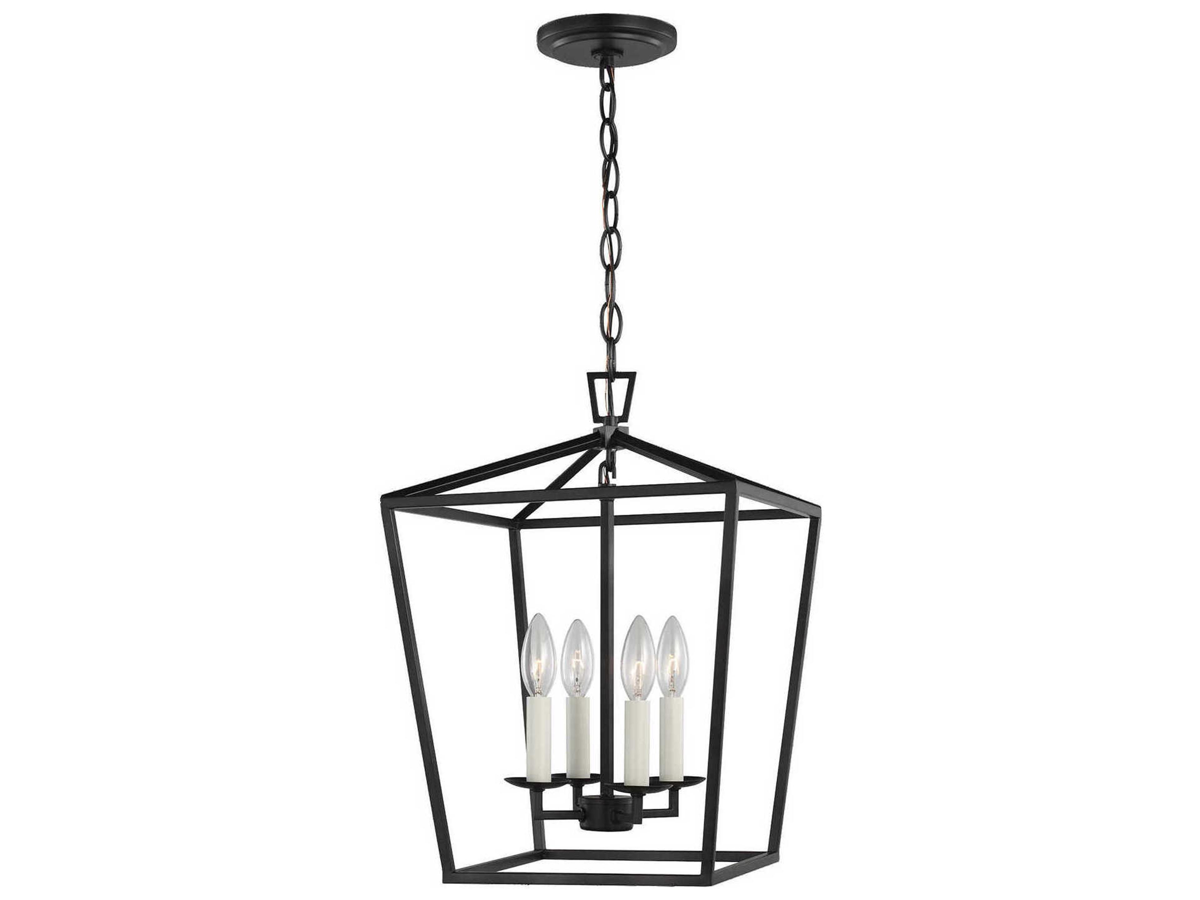 4 Light Small Lantern Pendant Dianna Midnight Black