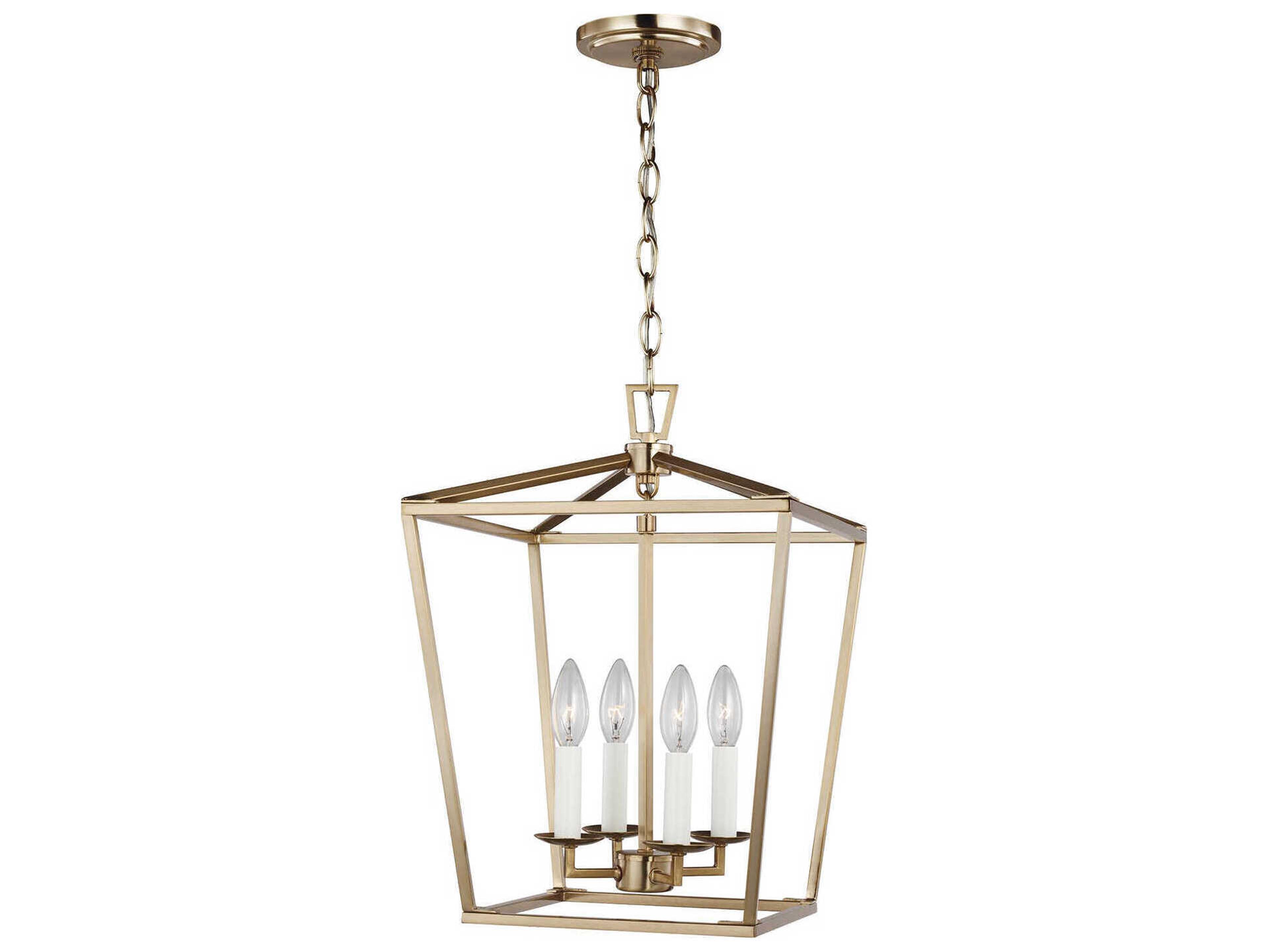 Dianna Pendant Light Small Satin Brass Modern Lantern
