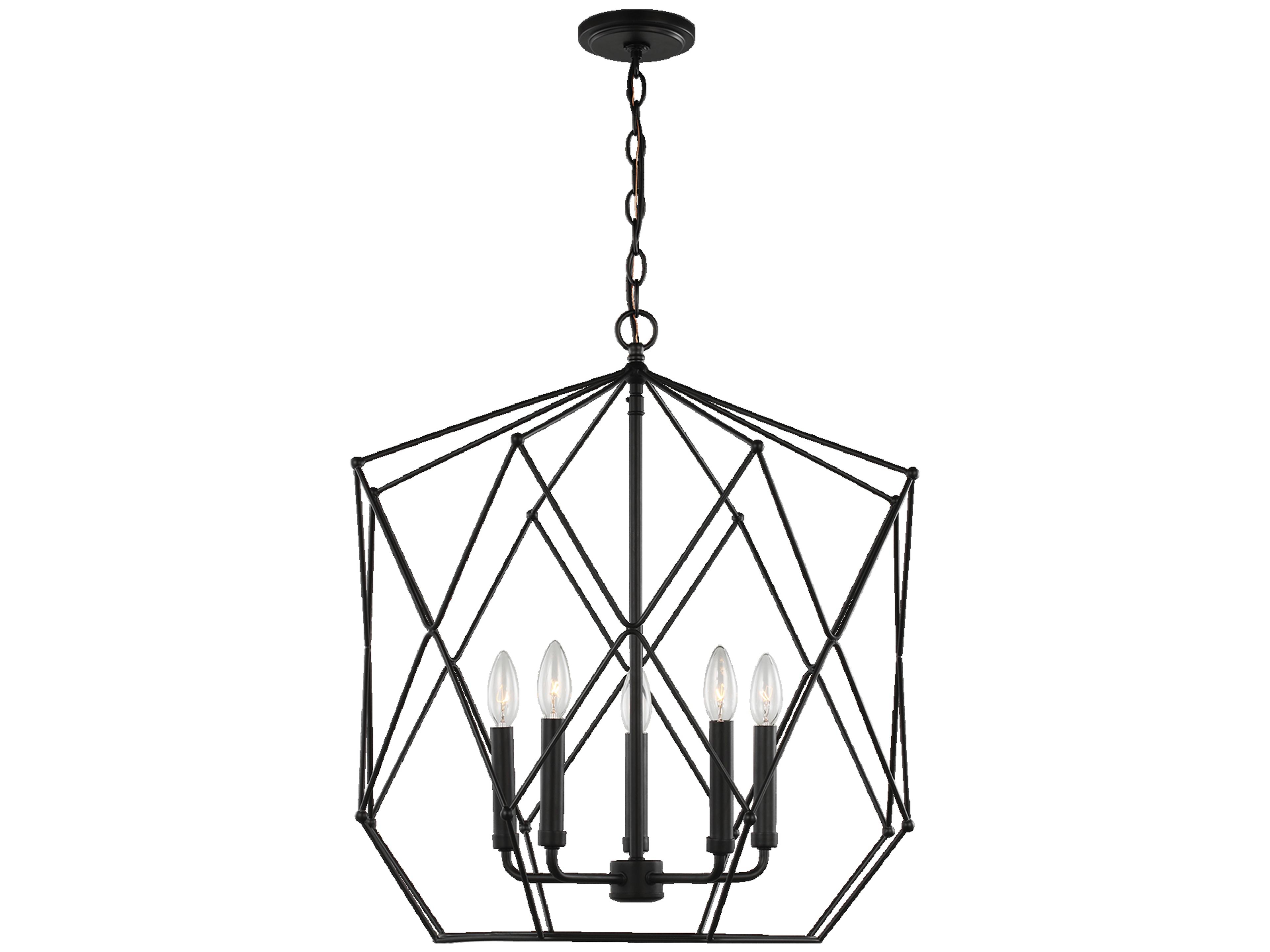 Zarra 5-Light Midnight Black Geometric Pendant