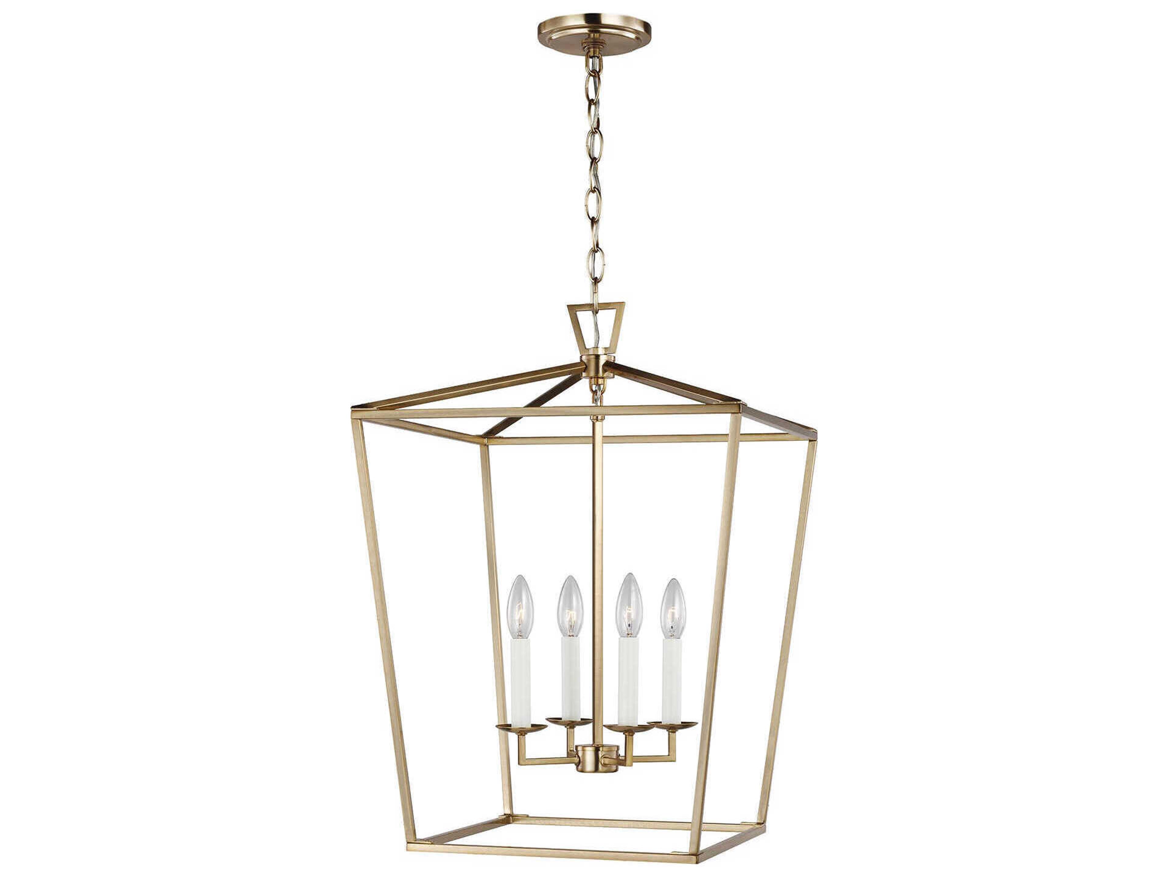 Dianna 4-Light Medium Lantern Pendant Satin Brass