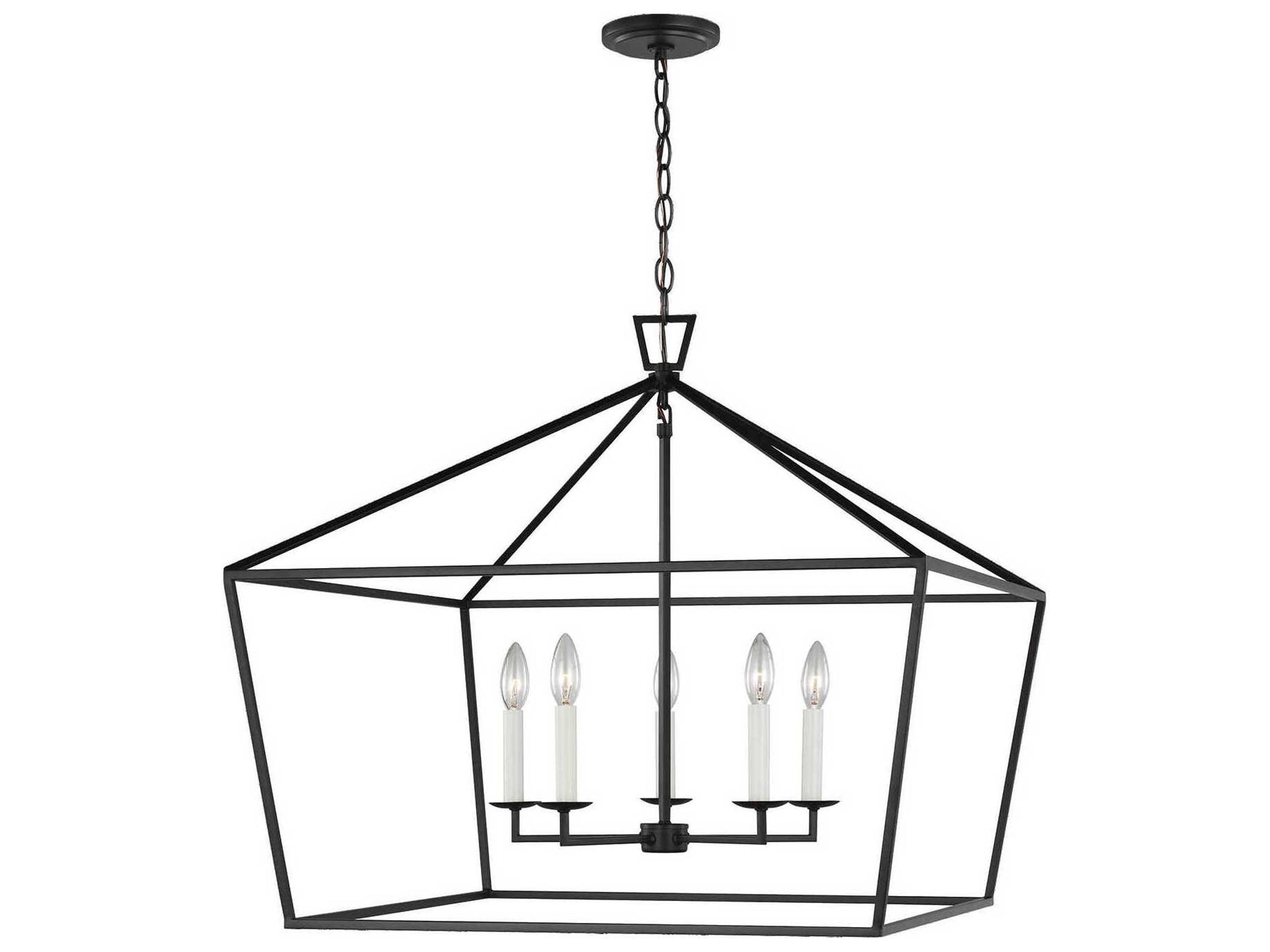 Dianna 5 Light Wide Lantern Pendant Midnight Black