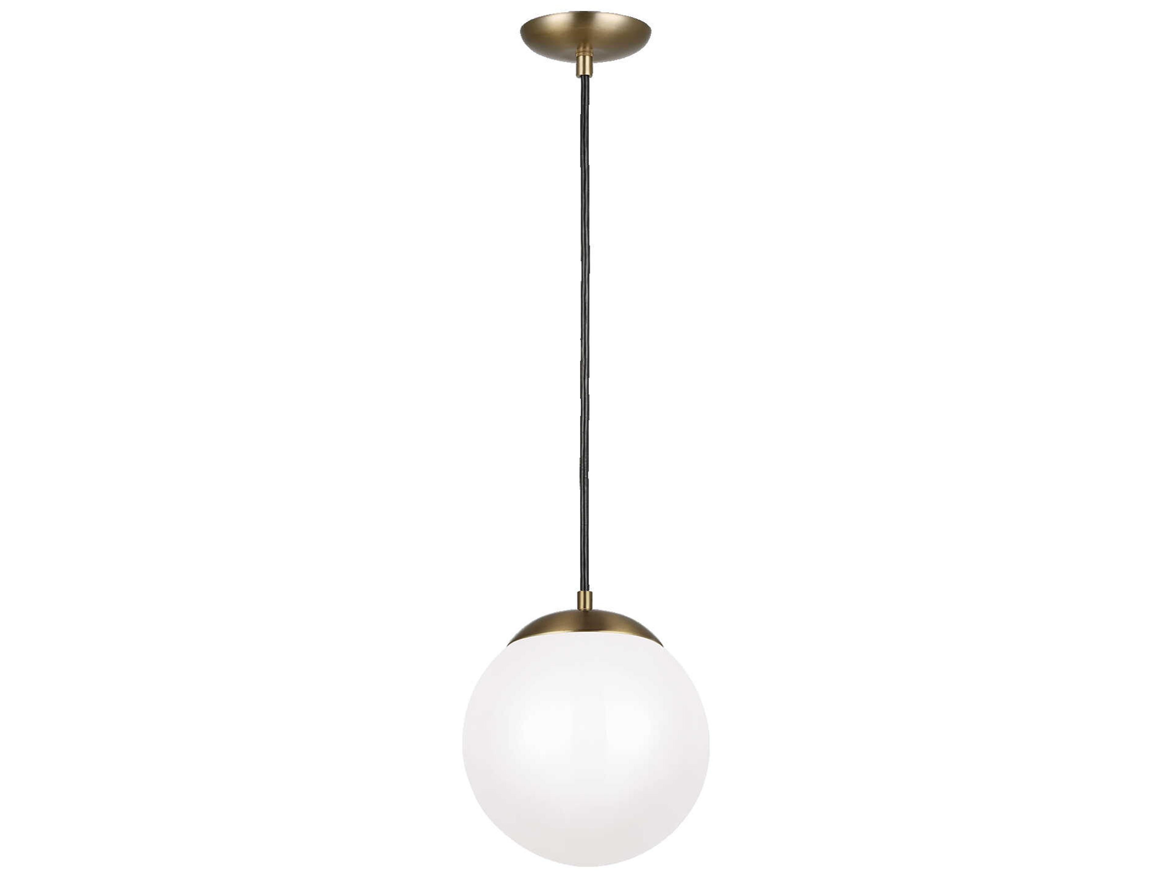 Leo Hanging Globe 10-Inch LED Pendant Light in Satin Brass