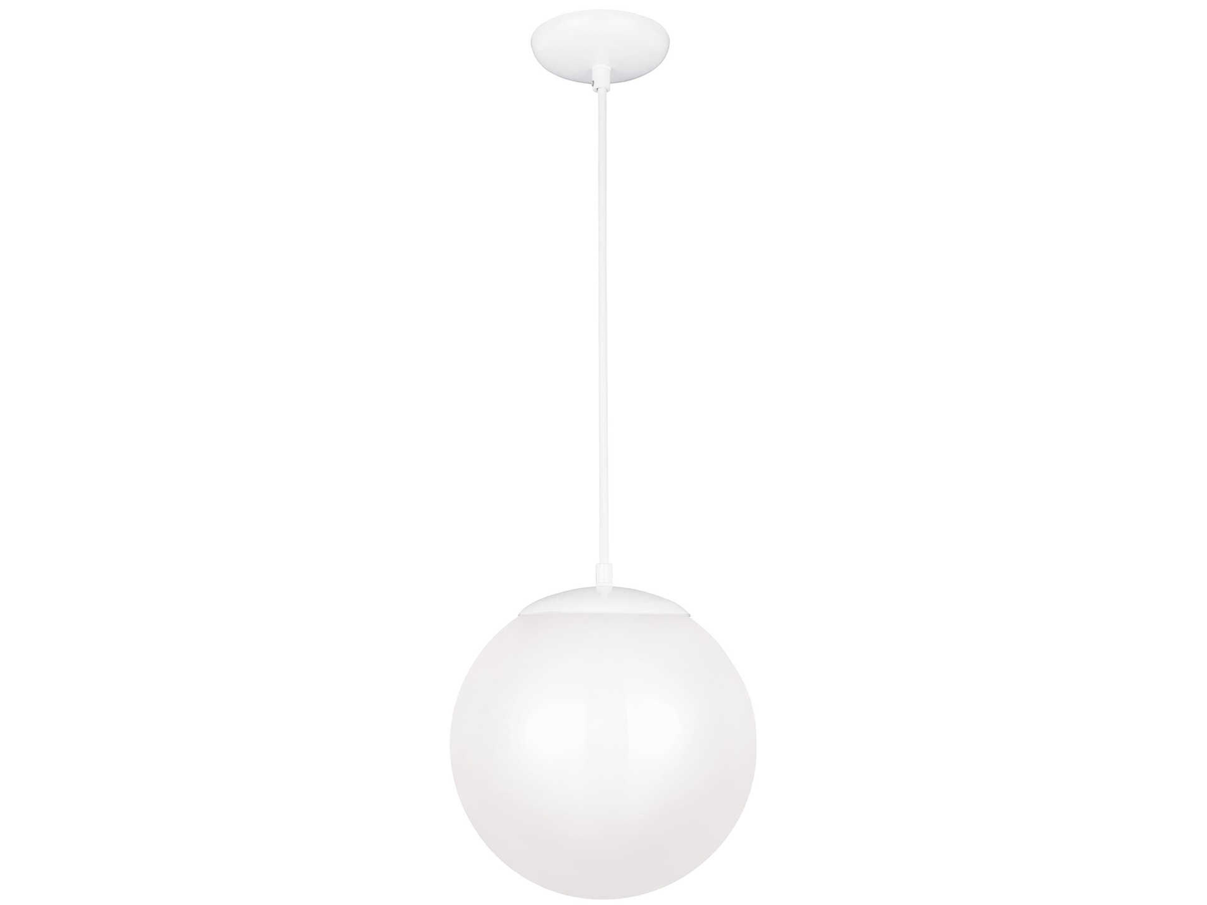 Leo 1-Light Hanging Globe Pendant White Opal Glass