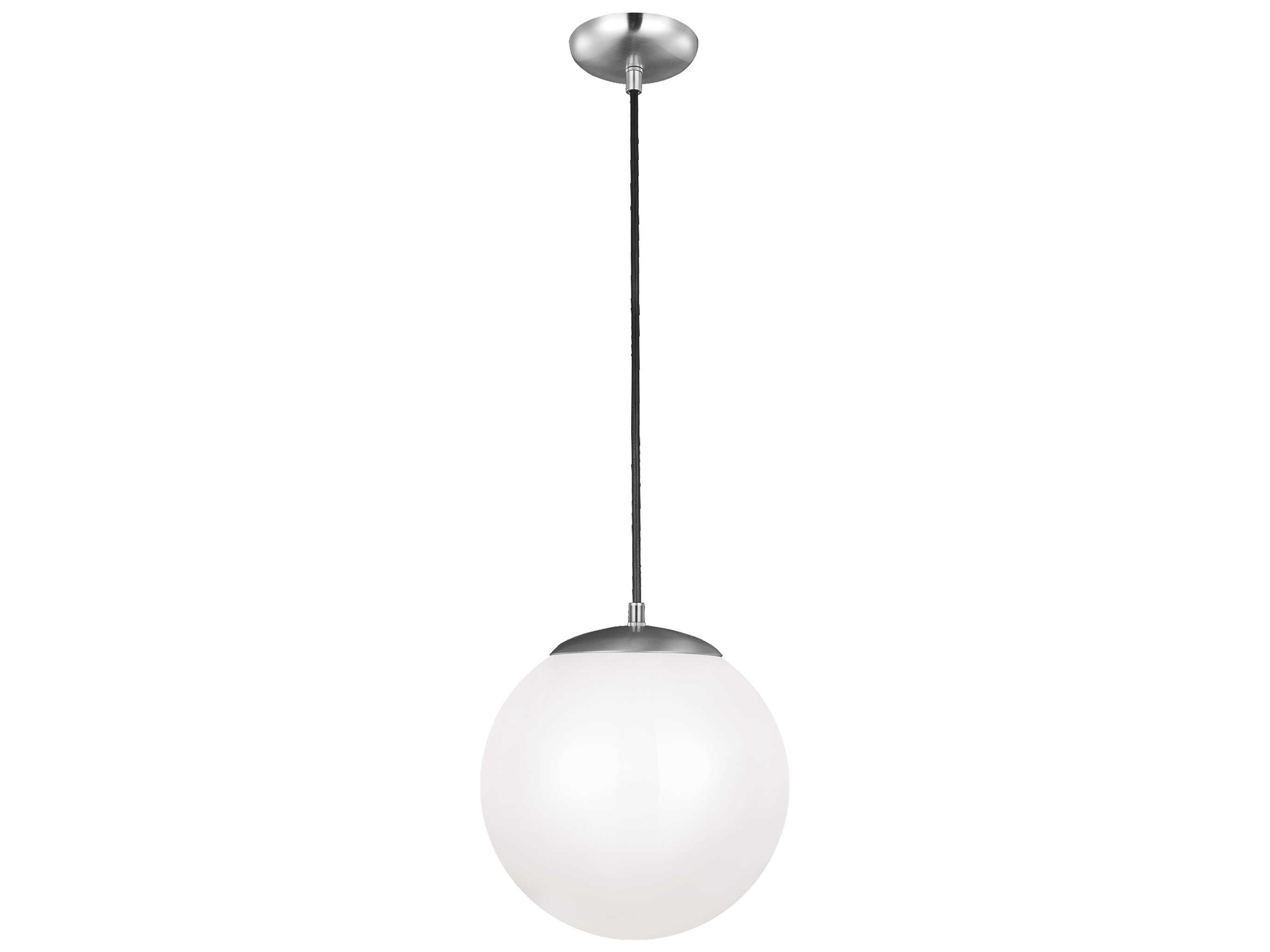 Leo 1-Light Satin Aluminum Silver Globe Mini Pendant