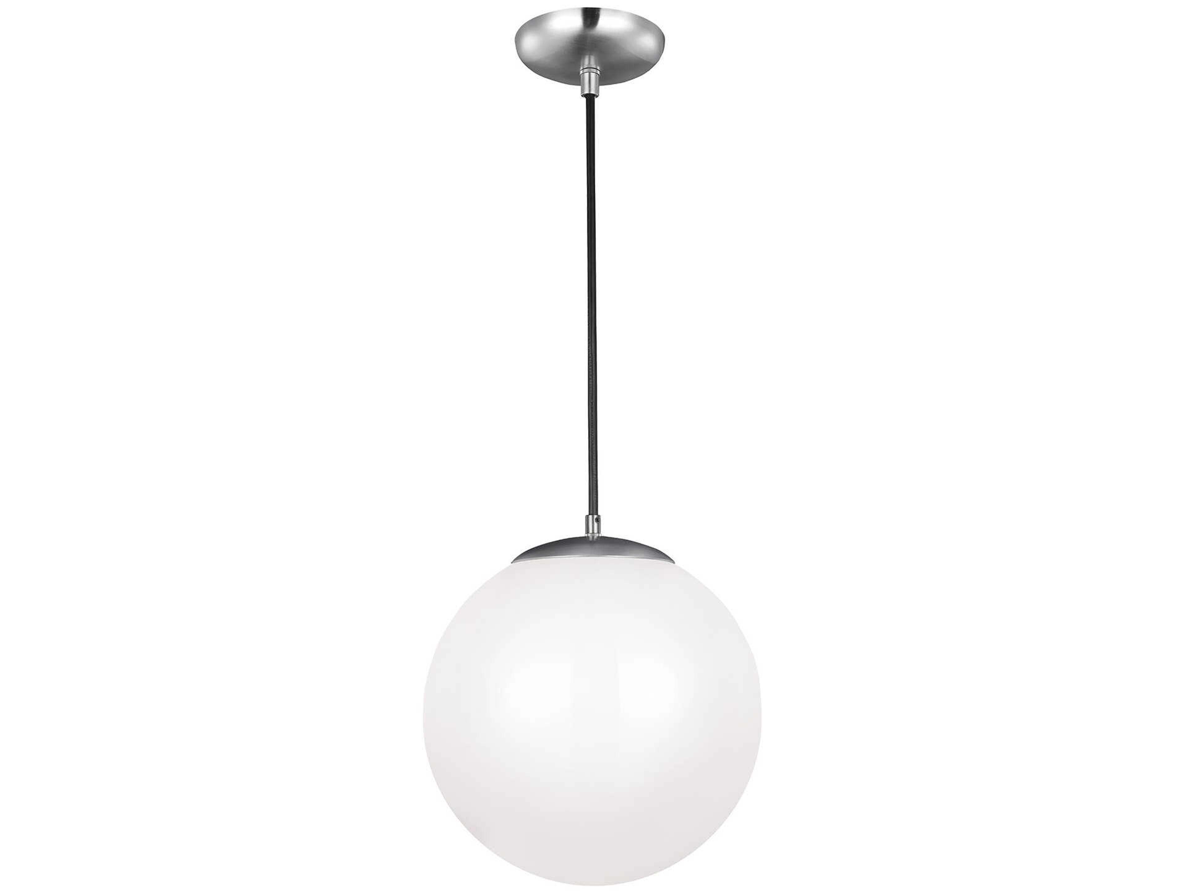 Leo Globe Pendant Light 14 Inch Satin Aluminum
