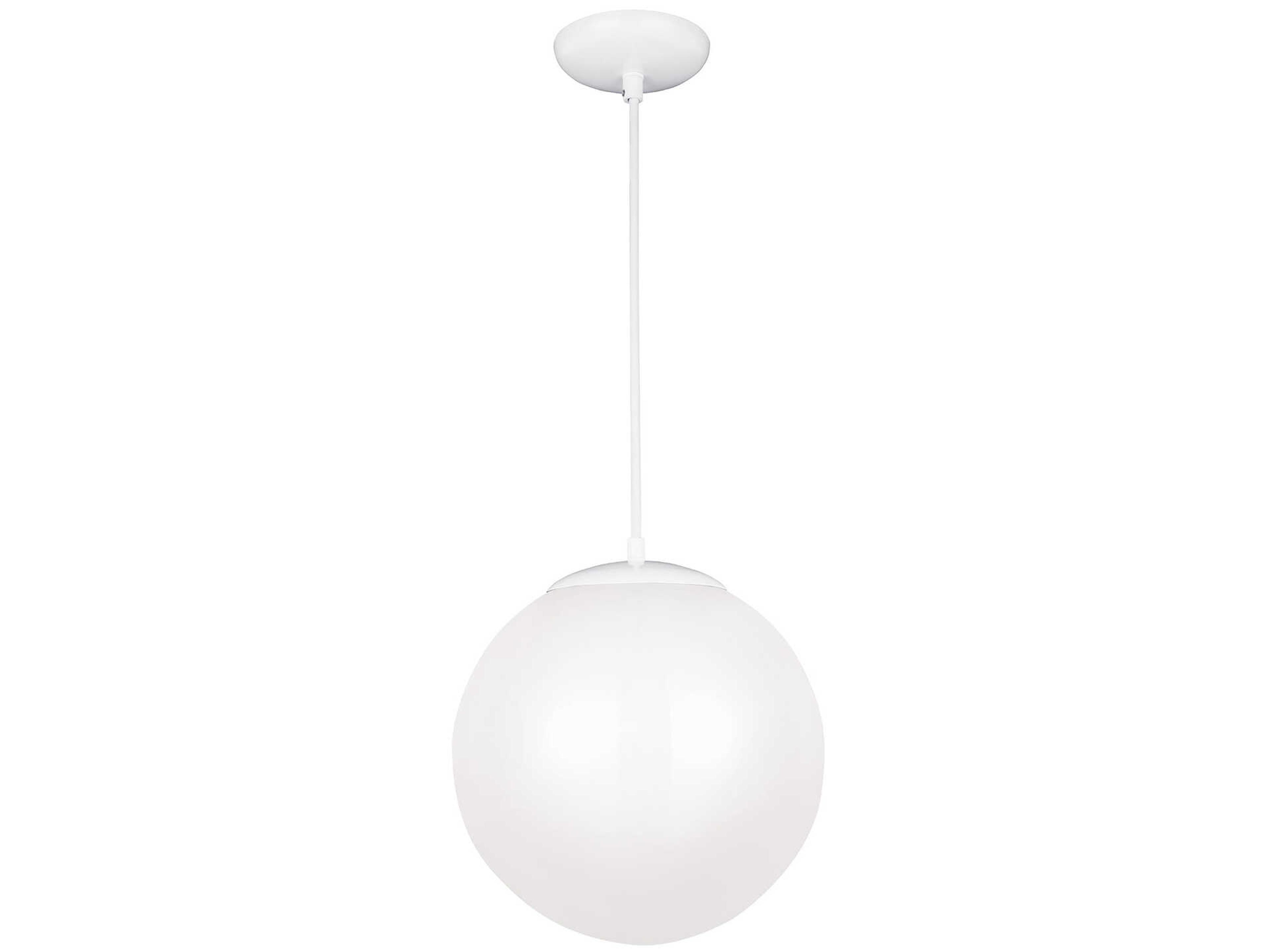 1-Light Pendant Leo 14-Inch White Glass Globe