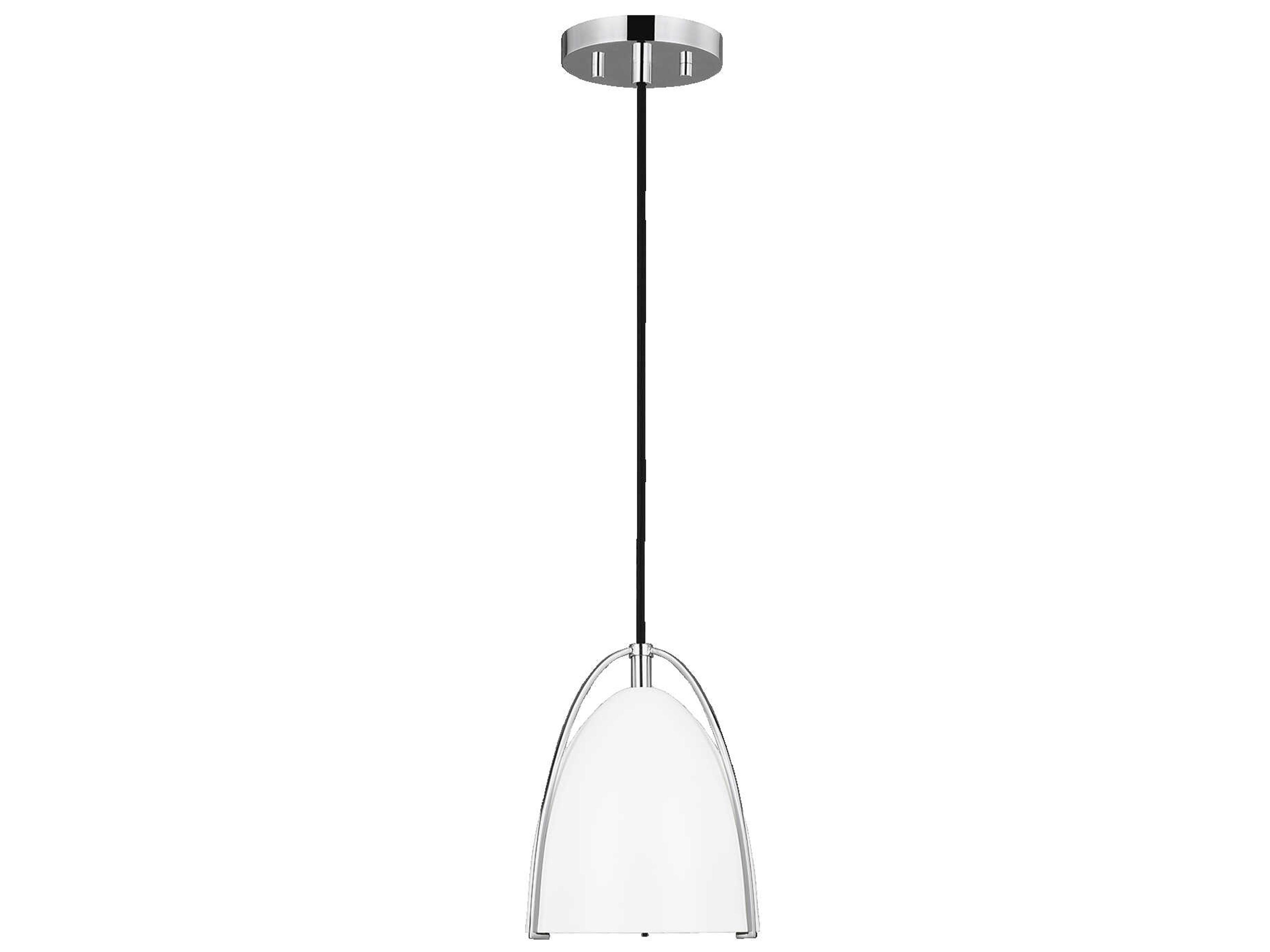 Mini Pendant Norman Chrome Matte White Dome