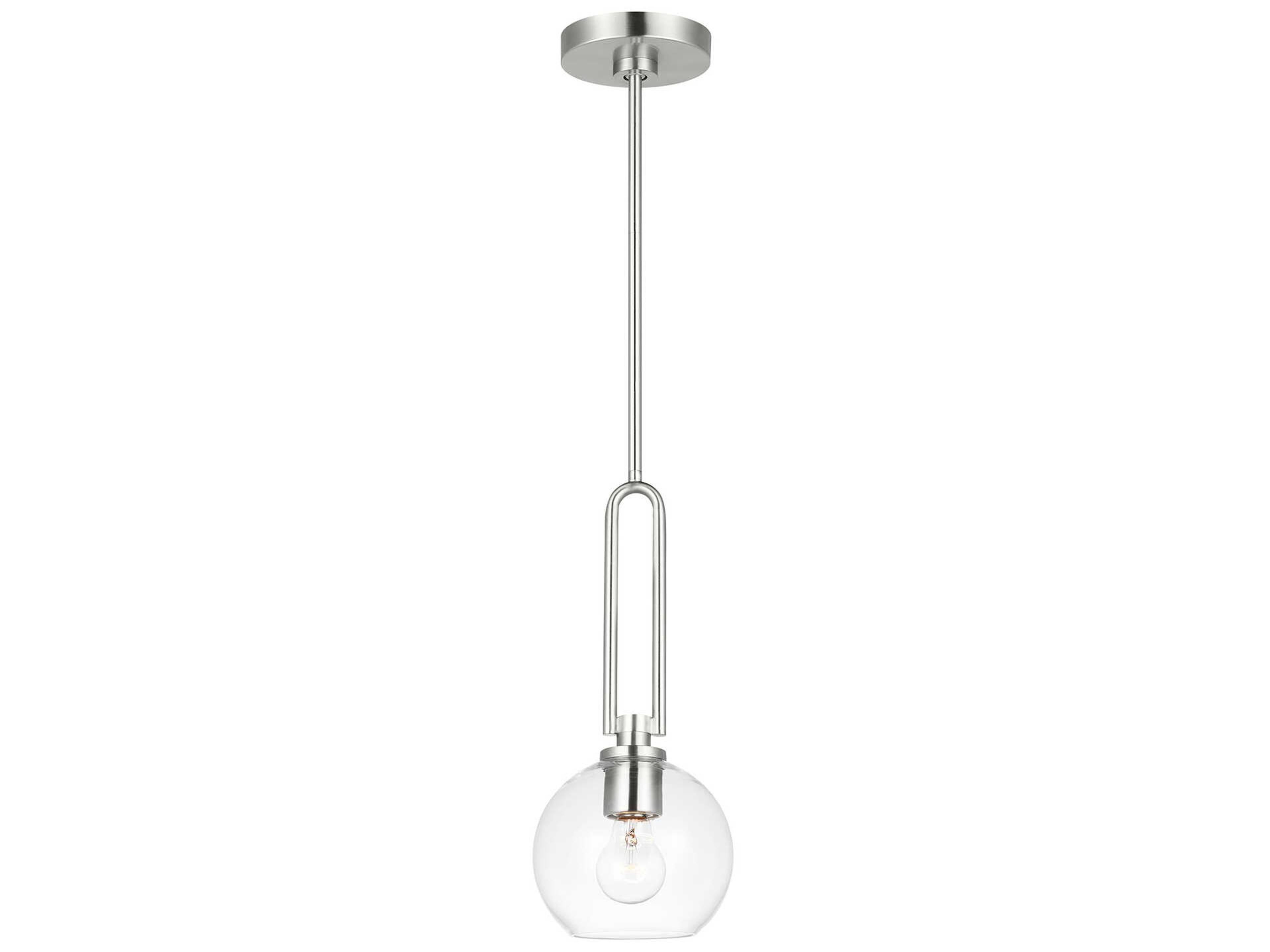 Codyn 1-Light Mini Pendant Brushed Nickel Clear Glass