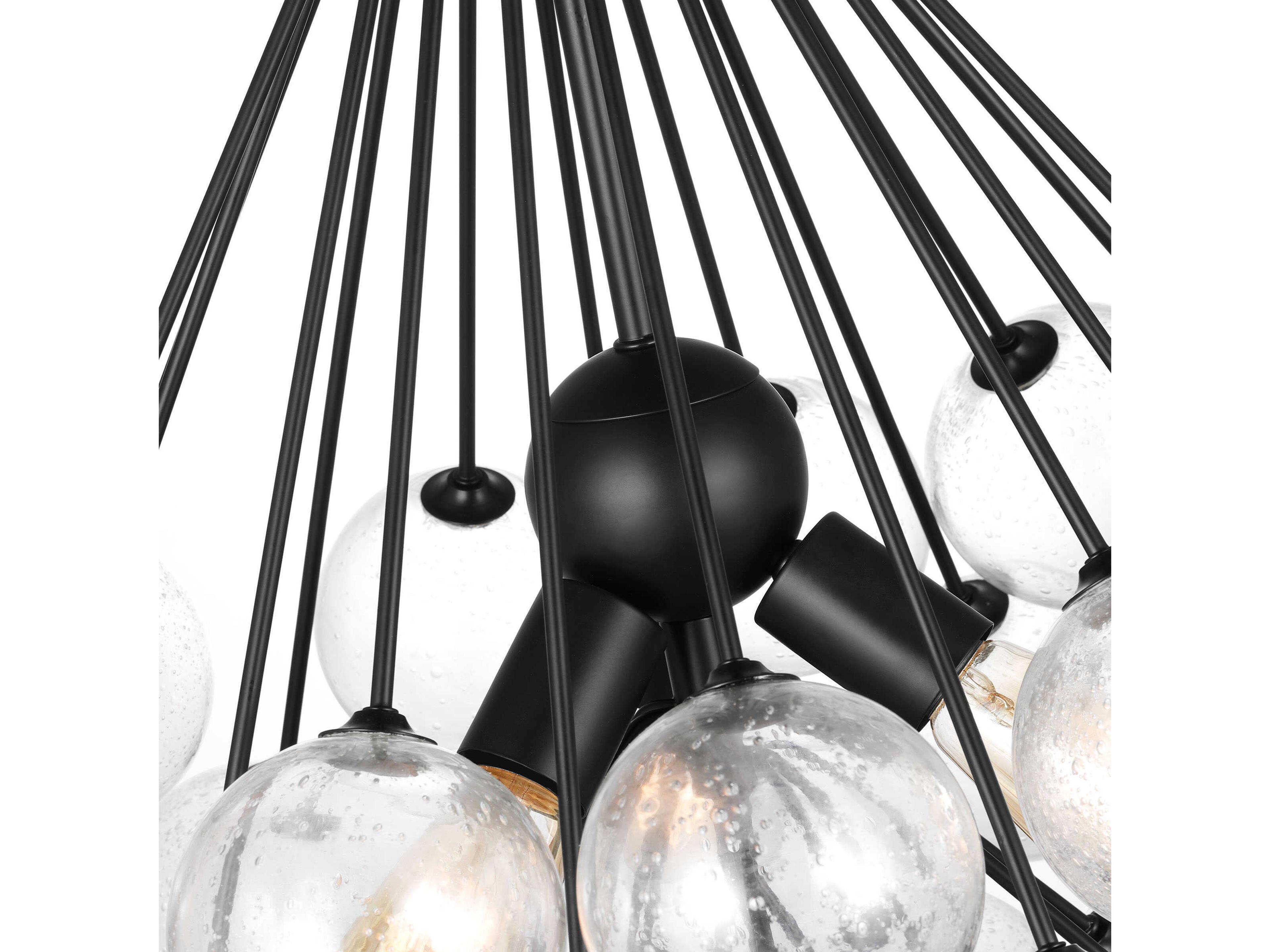 Visual Comfort Studio Bronzeville 3-Light Midnight Black Globe Pendant