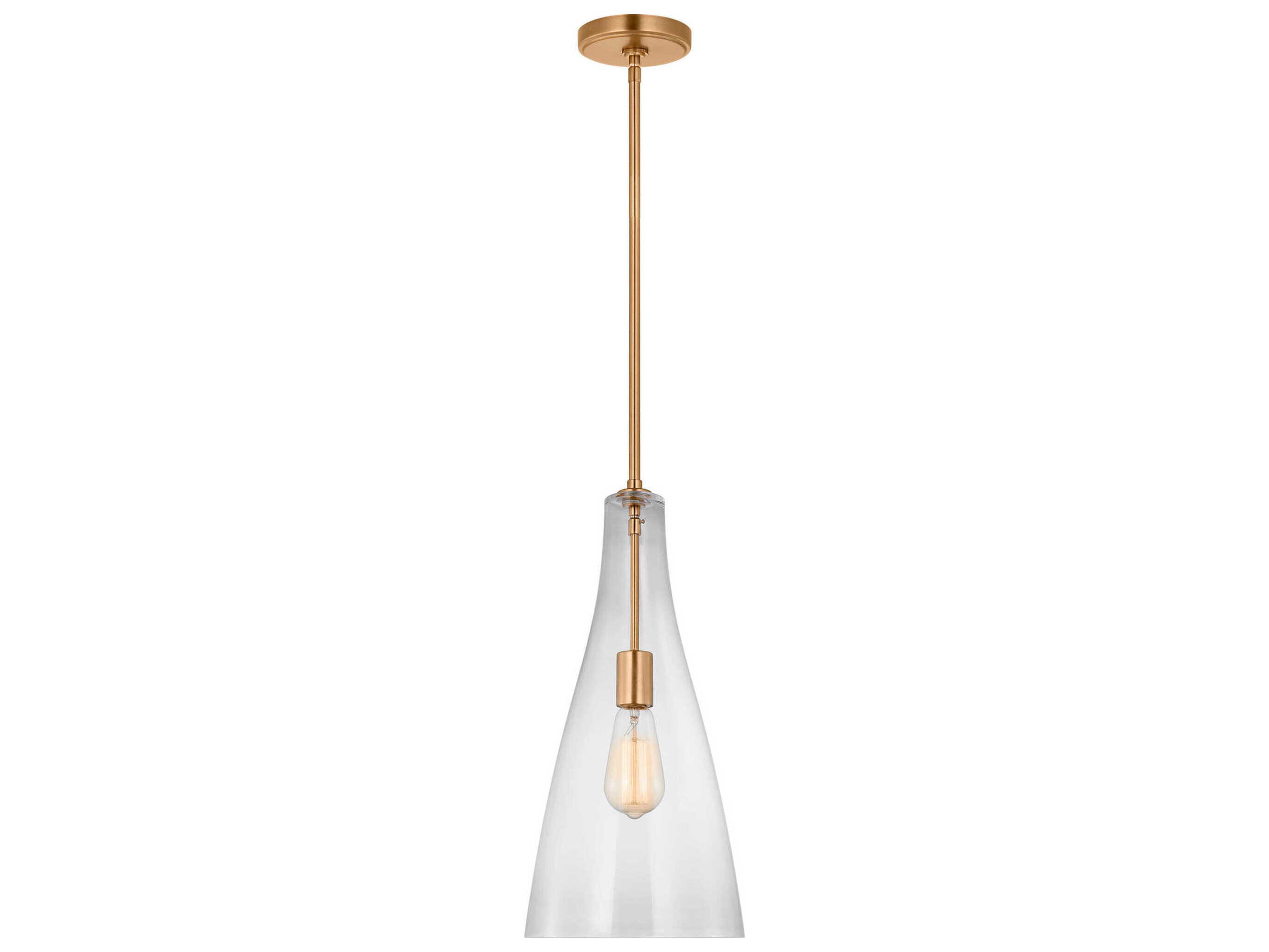 Visual Comfort Studio Arilda 1-Light Satin Brass Mini Pendant