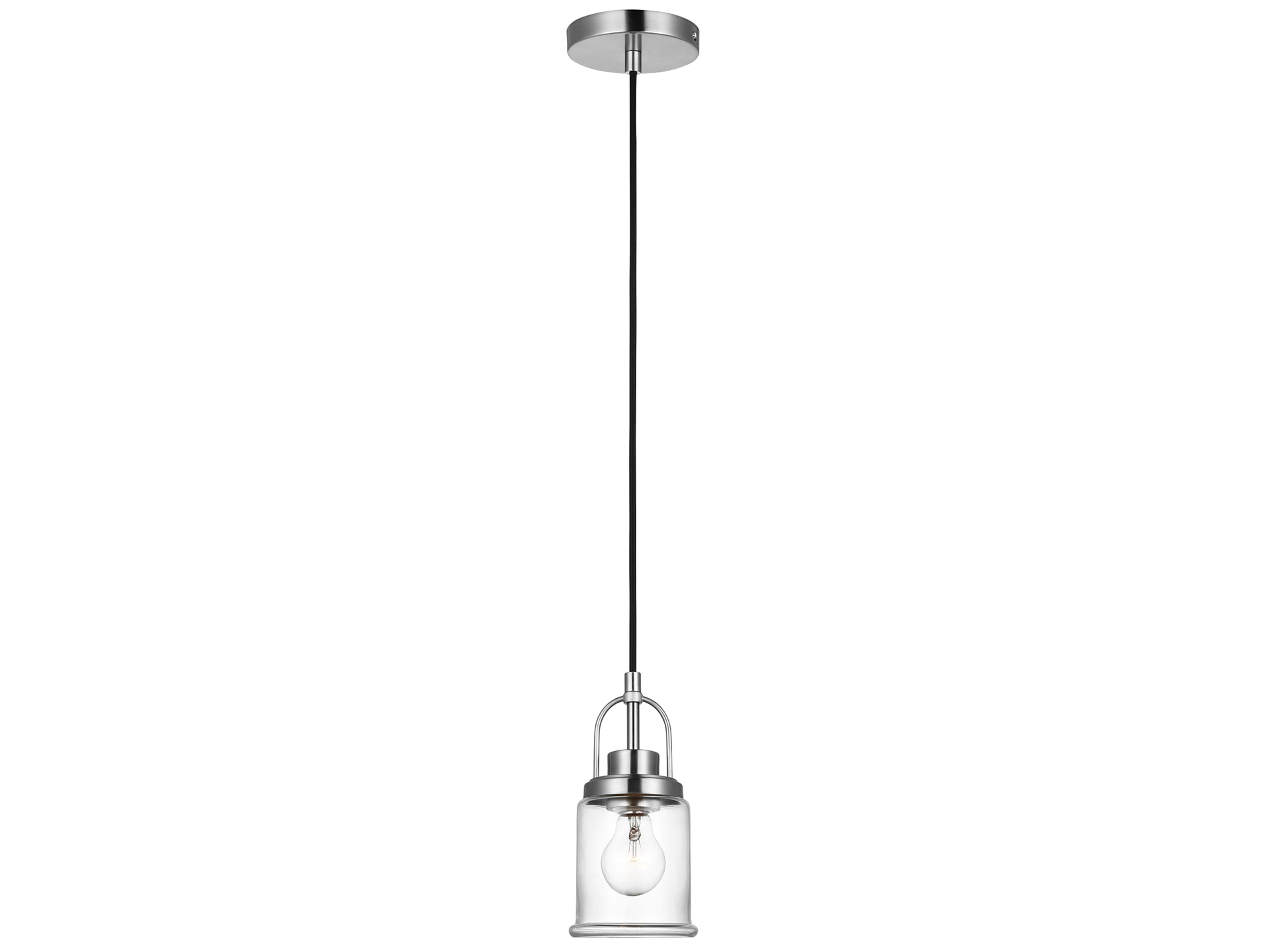 1 Light Mini Pendant Anders Brushed Nickel Clear Glass