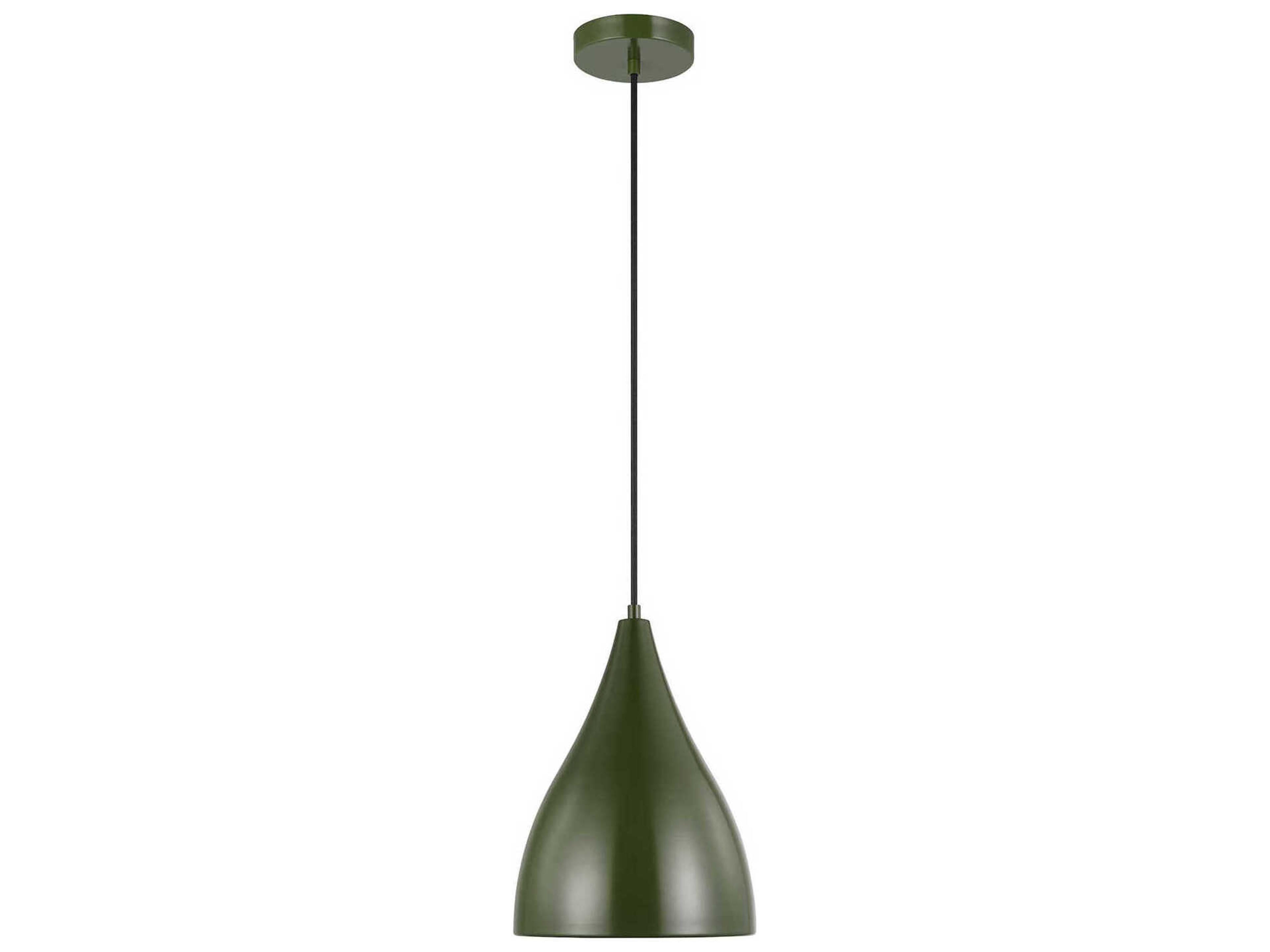 Oden Small Olive Spun Metal 1-Light Pendant