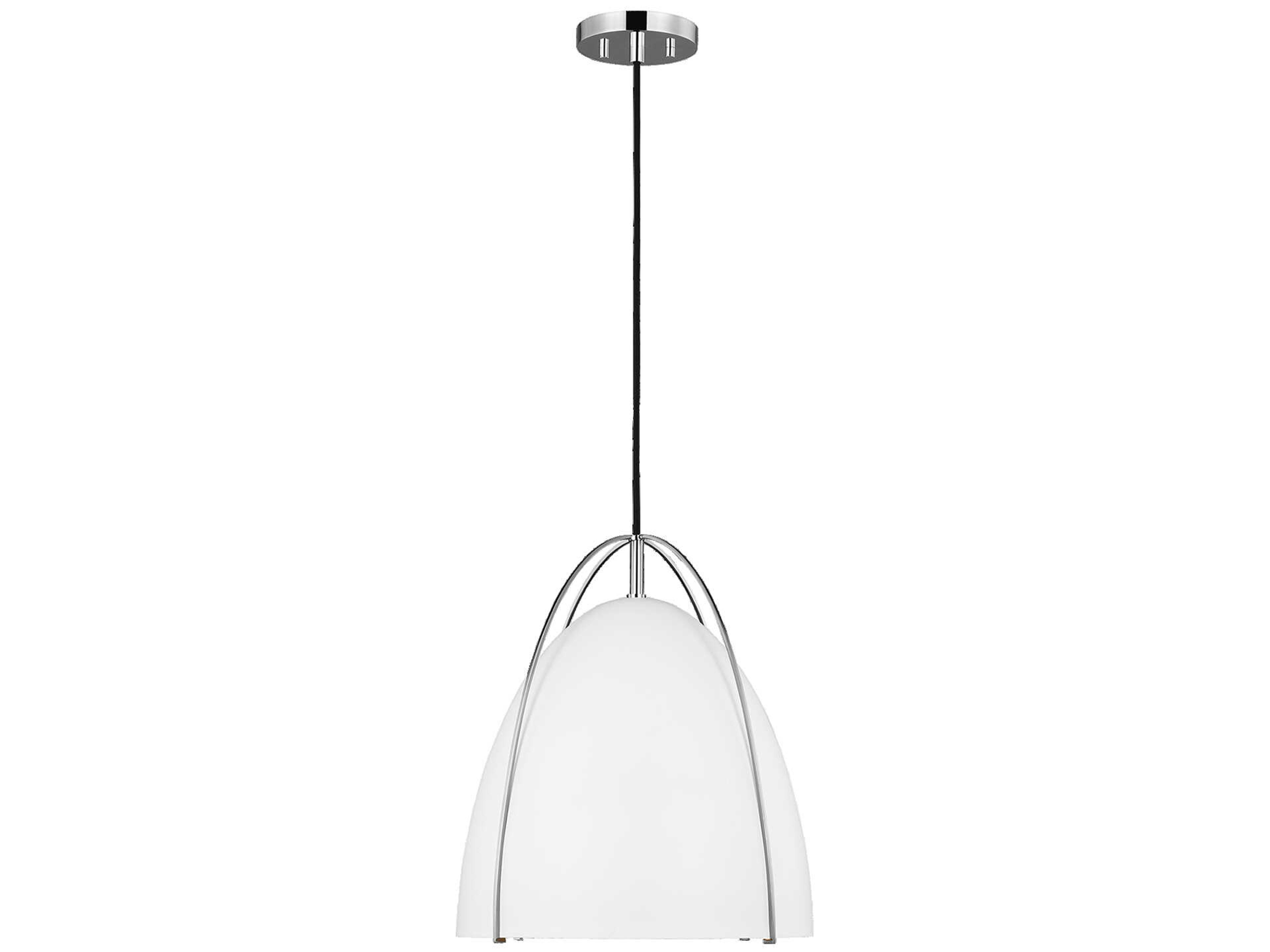 Norman One Light Chrome and Matte White Pendant