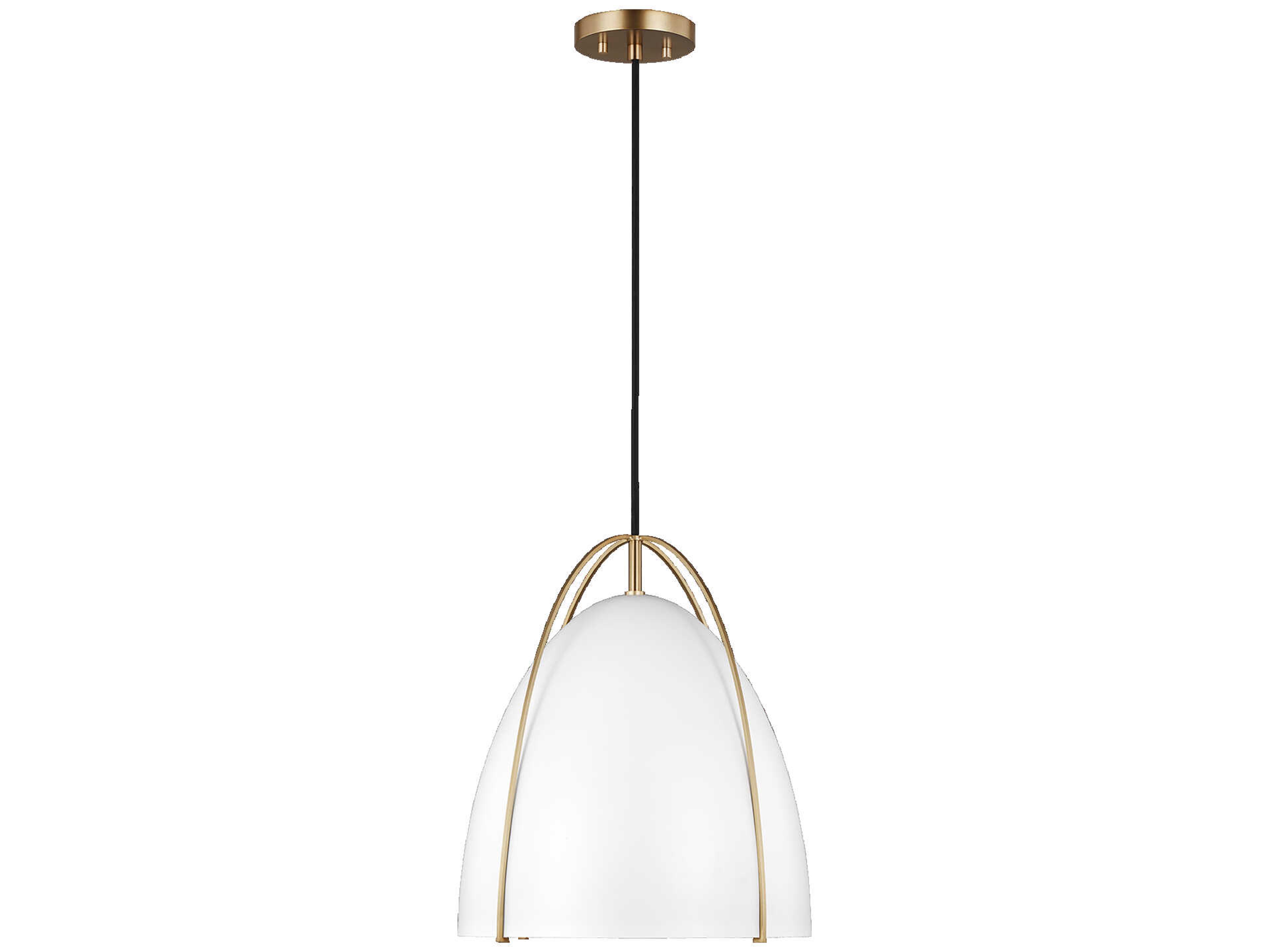 Norman Pendant Light Satin Brass Matte White