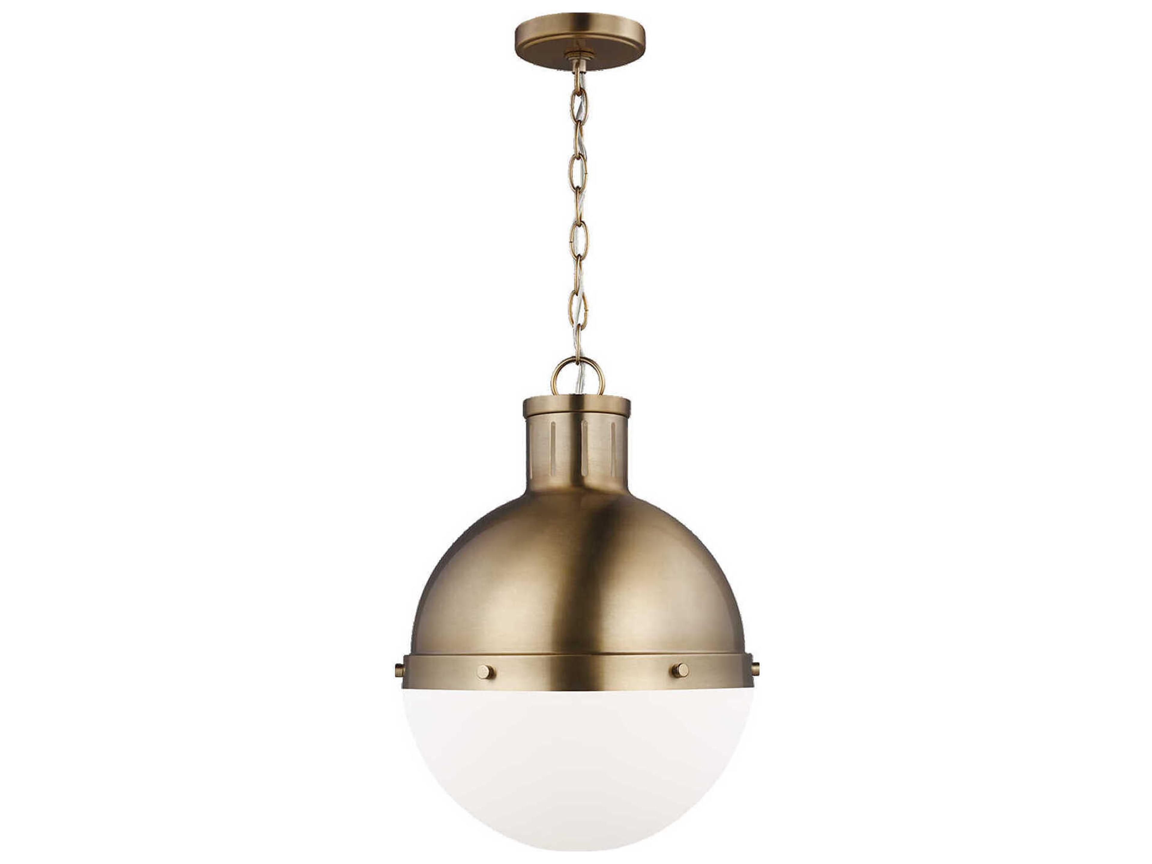 Hanks 1-Light Satin Brass Globe Pendant