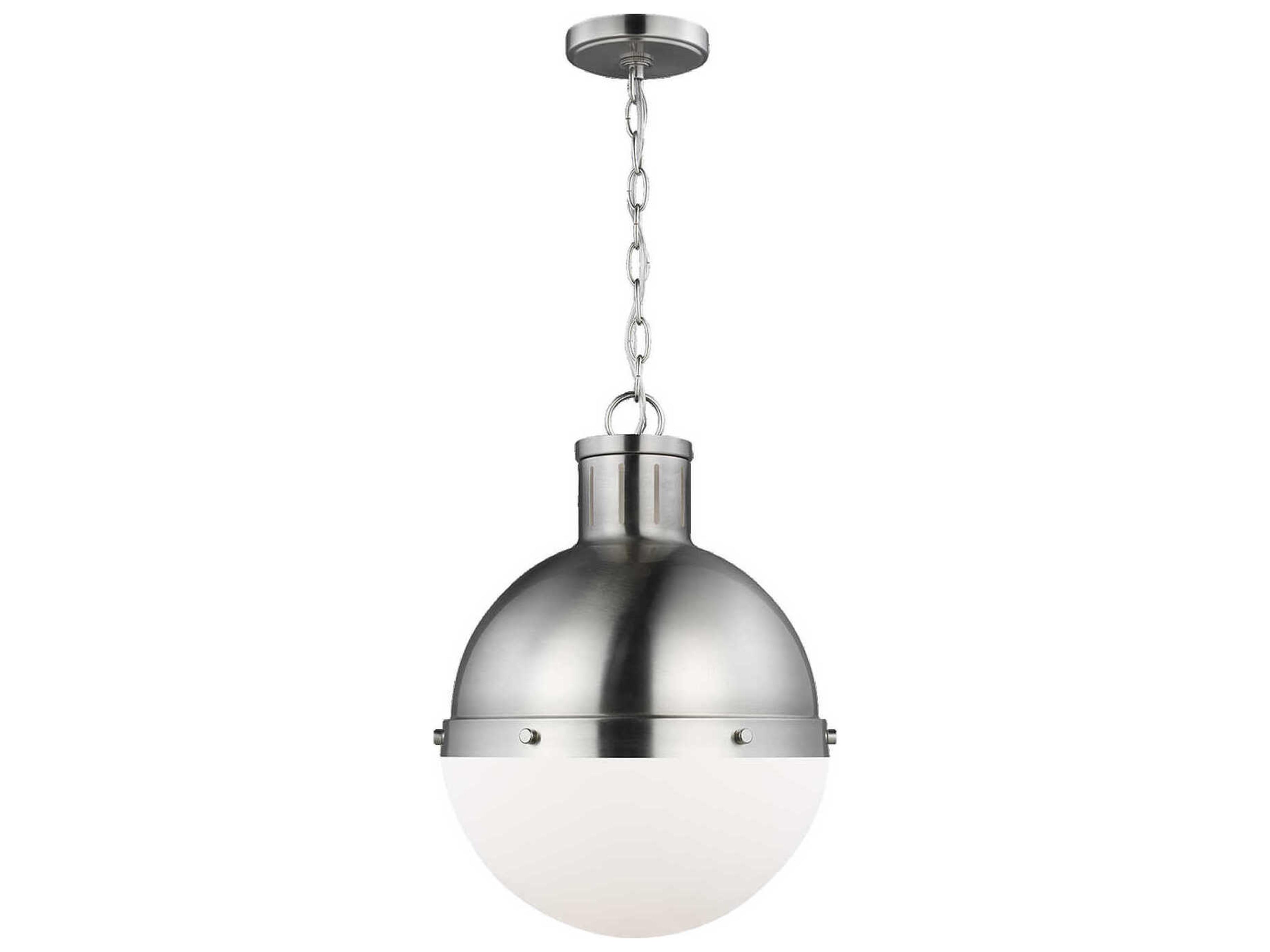 Hanks Pendant Light Brushed Nickel White Glass