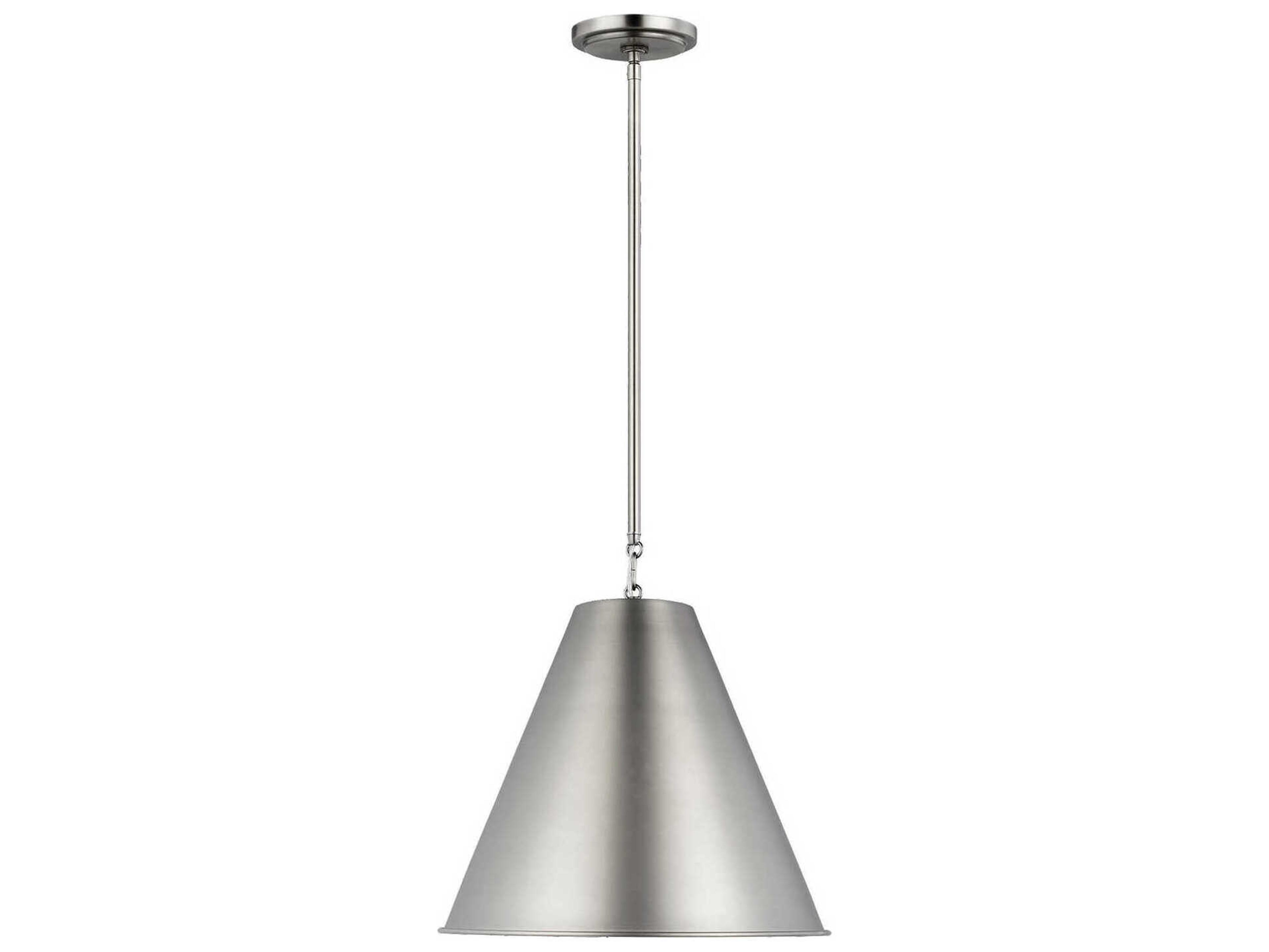 Gordon 15 Inch Antique Brushed Nickel Modern Cone Pendant
